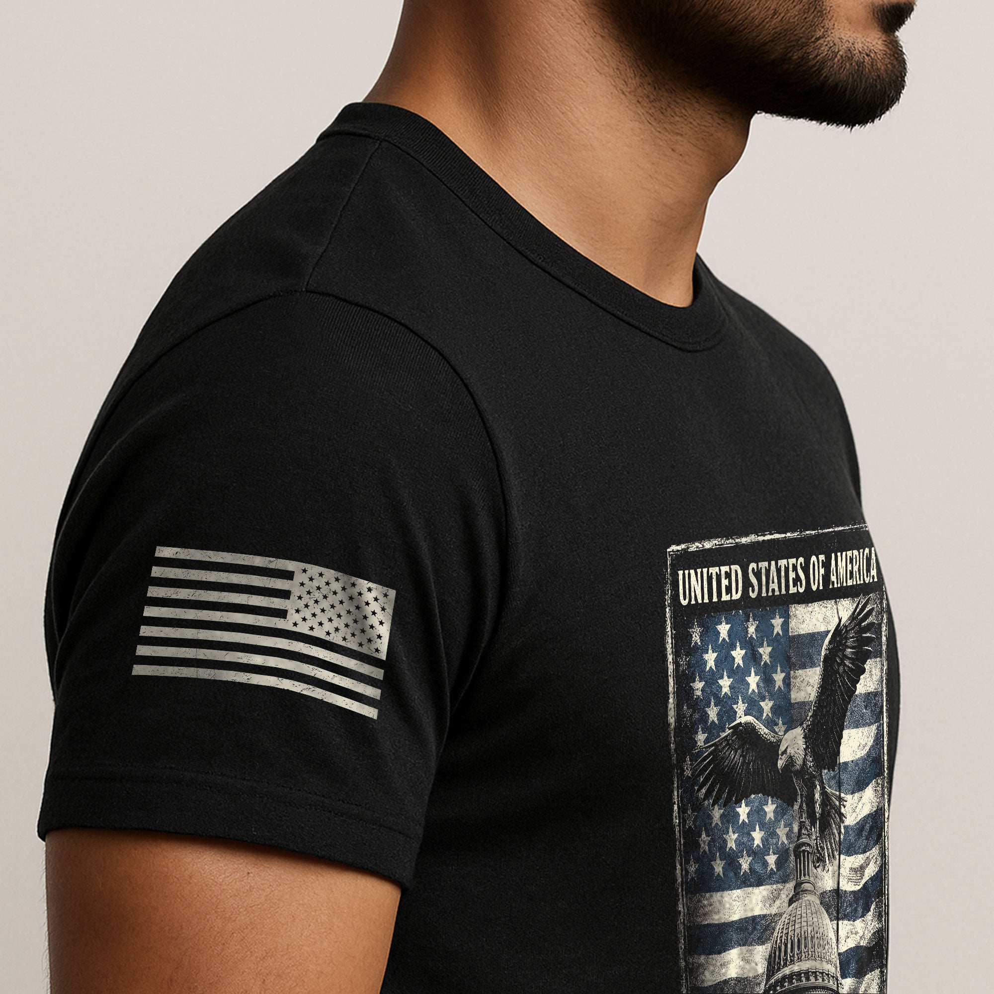 America 250th Anniversary 1776-2026 Men's Patriotic T-Shirt – Retro Eagle & Capitol Freedom USA 250 Birthday Graphic Tee