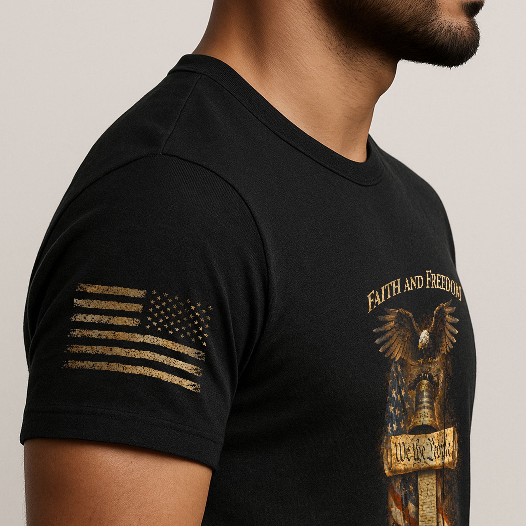USA 250th Anniversary 1776-2026 Semiquincentennial T-Shirt – We The People Liberty Bell Cross Patriotic Anniversary Tee