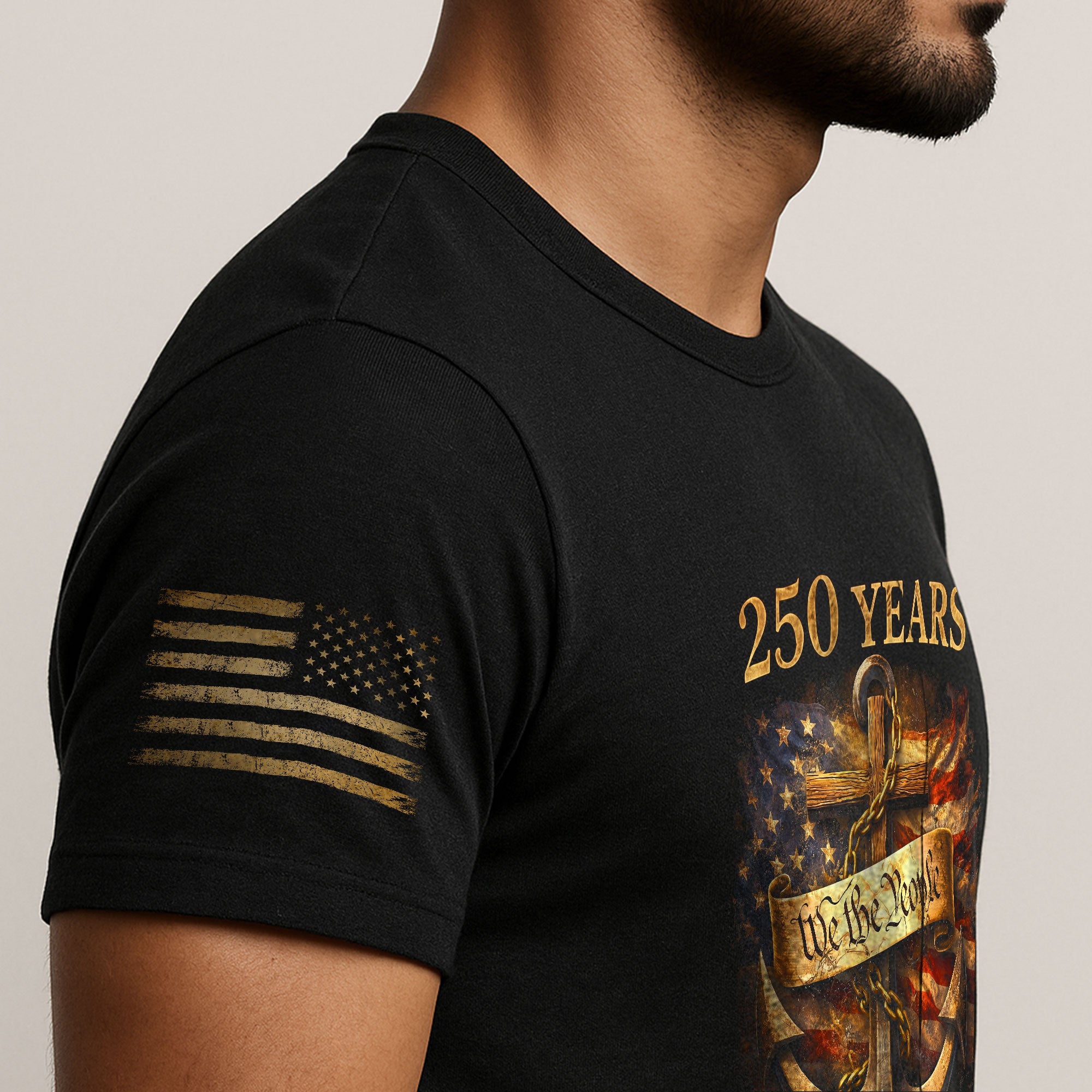 America 250th Anniversary 1776-2026 Semiquincentennial T-Shirt – We The People Anchor of Faith and Freedom Liberty Bell Cross Patriotic Tee