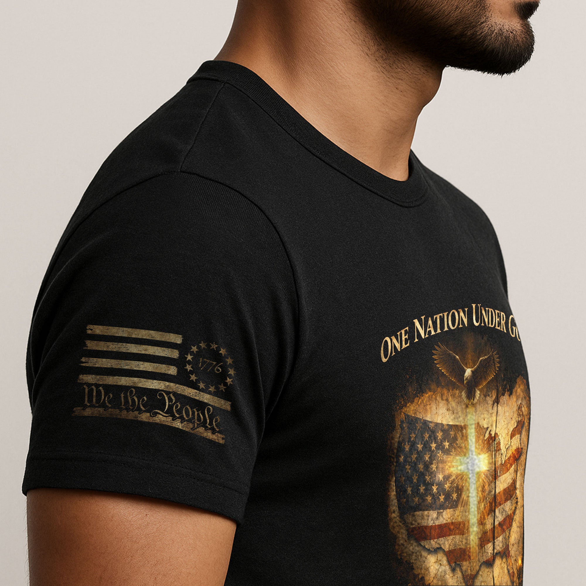 America 250th Anniversary 1776-2026 Shirt – One Nation Under God USA Map & Glowing Cross Semiquincentennial Tee