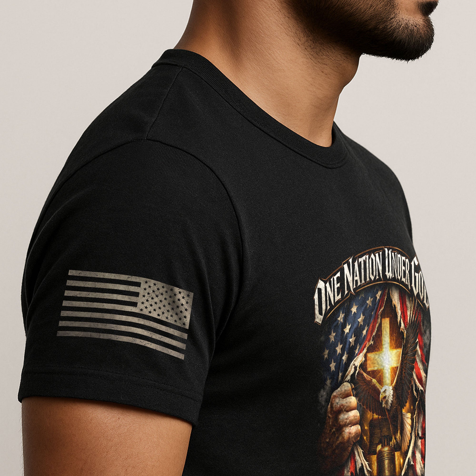 America 250th Anniversary 1776-2026 Shirt – One Nation Under God Eagle, Liberty Bell & Ripped Flag Christian Semiquincentennial T-Shirt