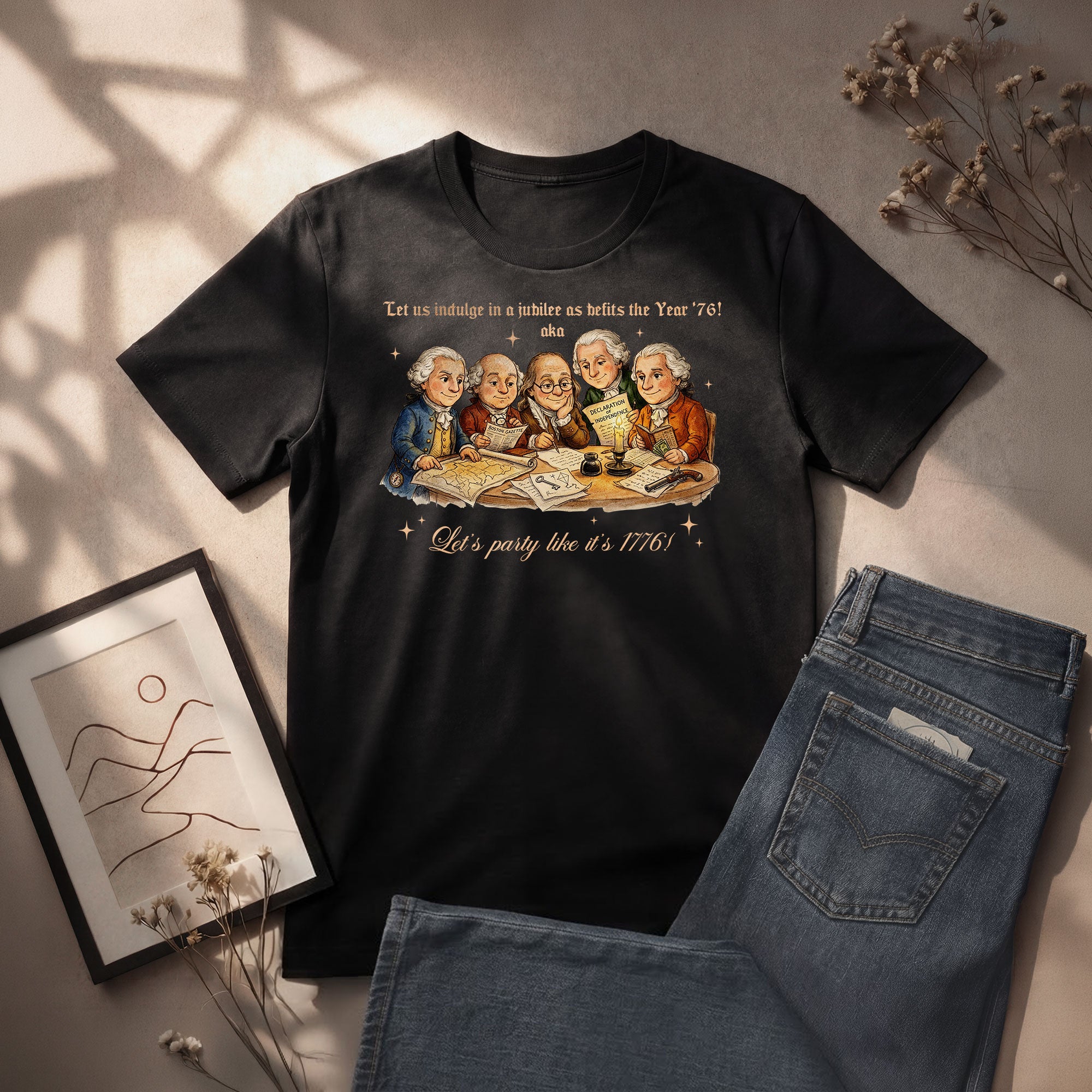 Funny Founding Fathers 1776 Vintage T-Shirt Patriotic 250th Anniversary USA