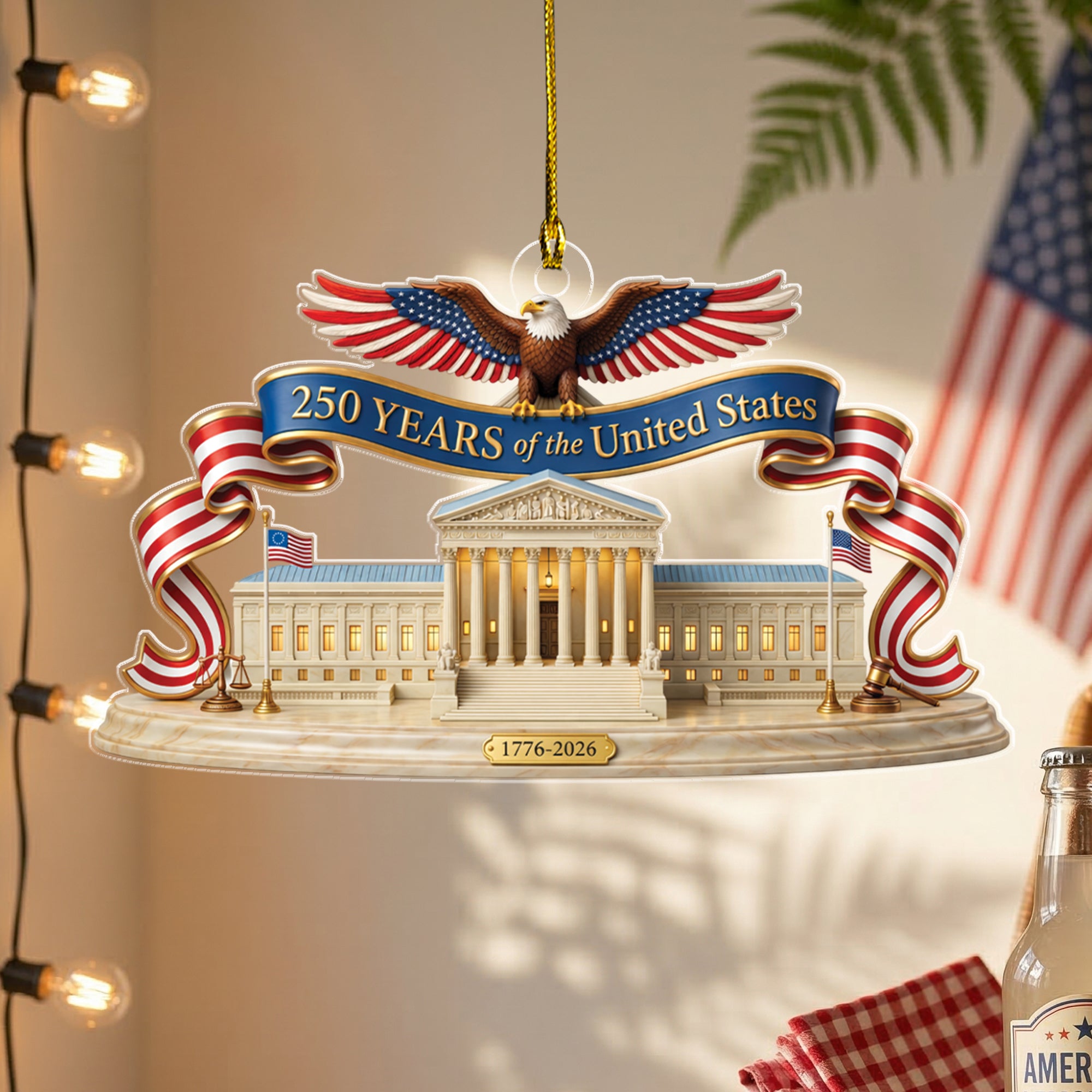 250 Years United States 1776-2026 Supreme Court Justice Eagle Flat Acrylic Ornament