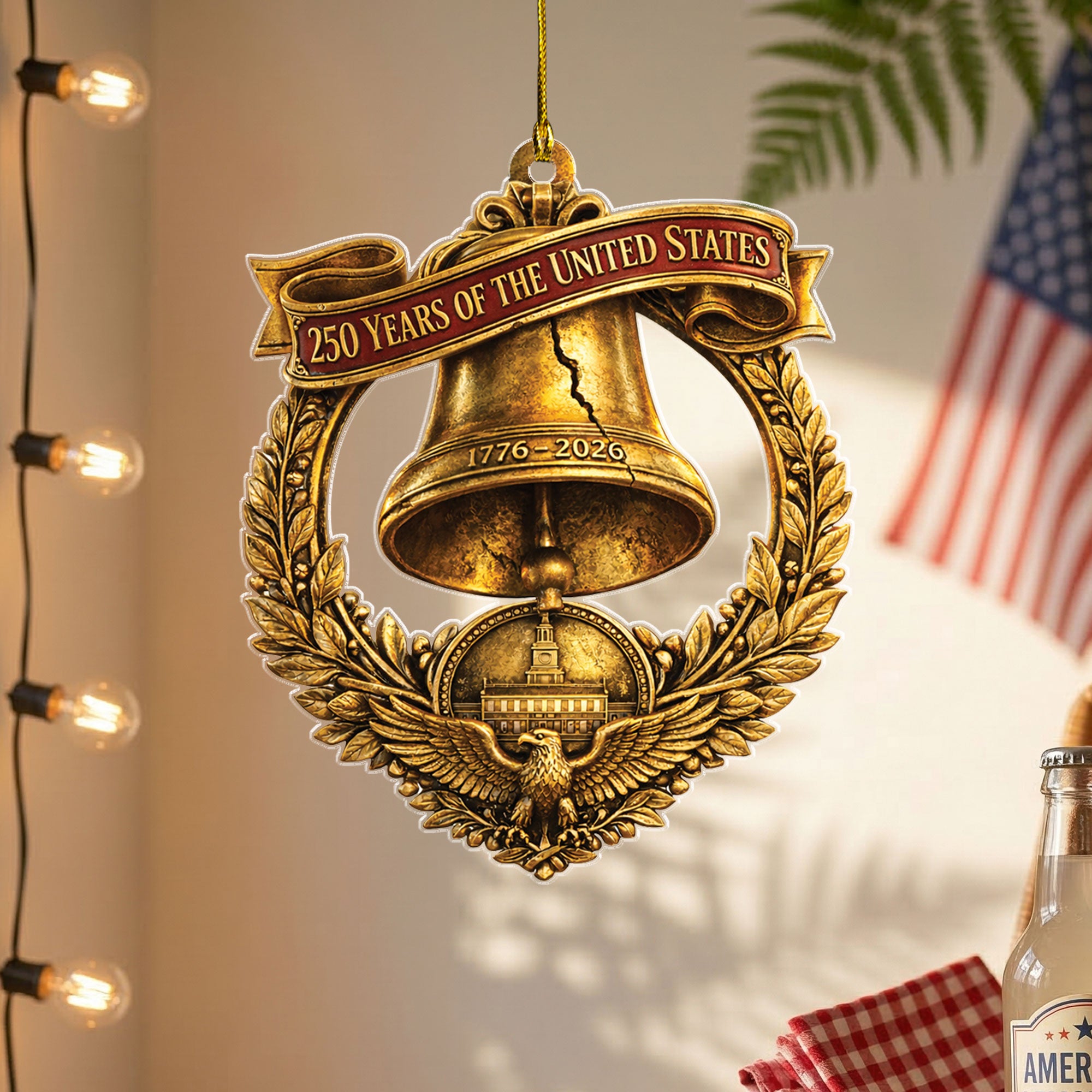 2026 U.S. 250th Anniversary Commemorative Acrylic Ornament – Liberty Bell & American Eagle