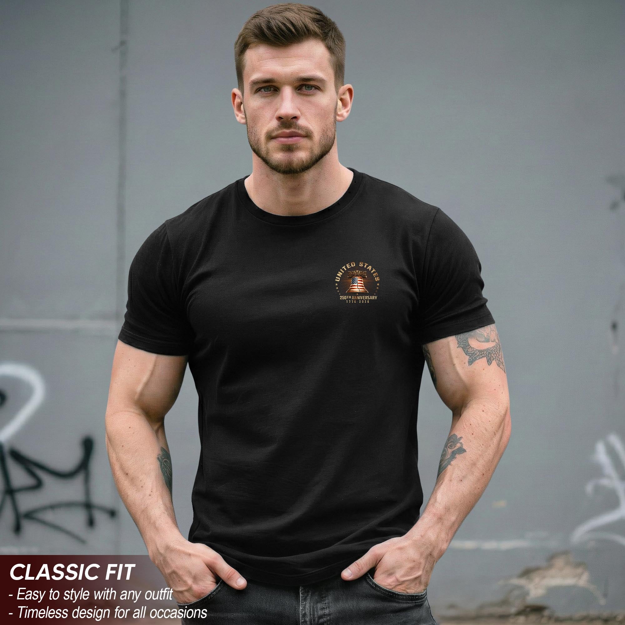 Patriotic 250 Years 1776-2026 T-Shirt - Statue of Liberty United States Anniversary Tee