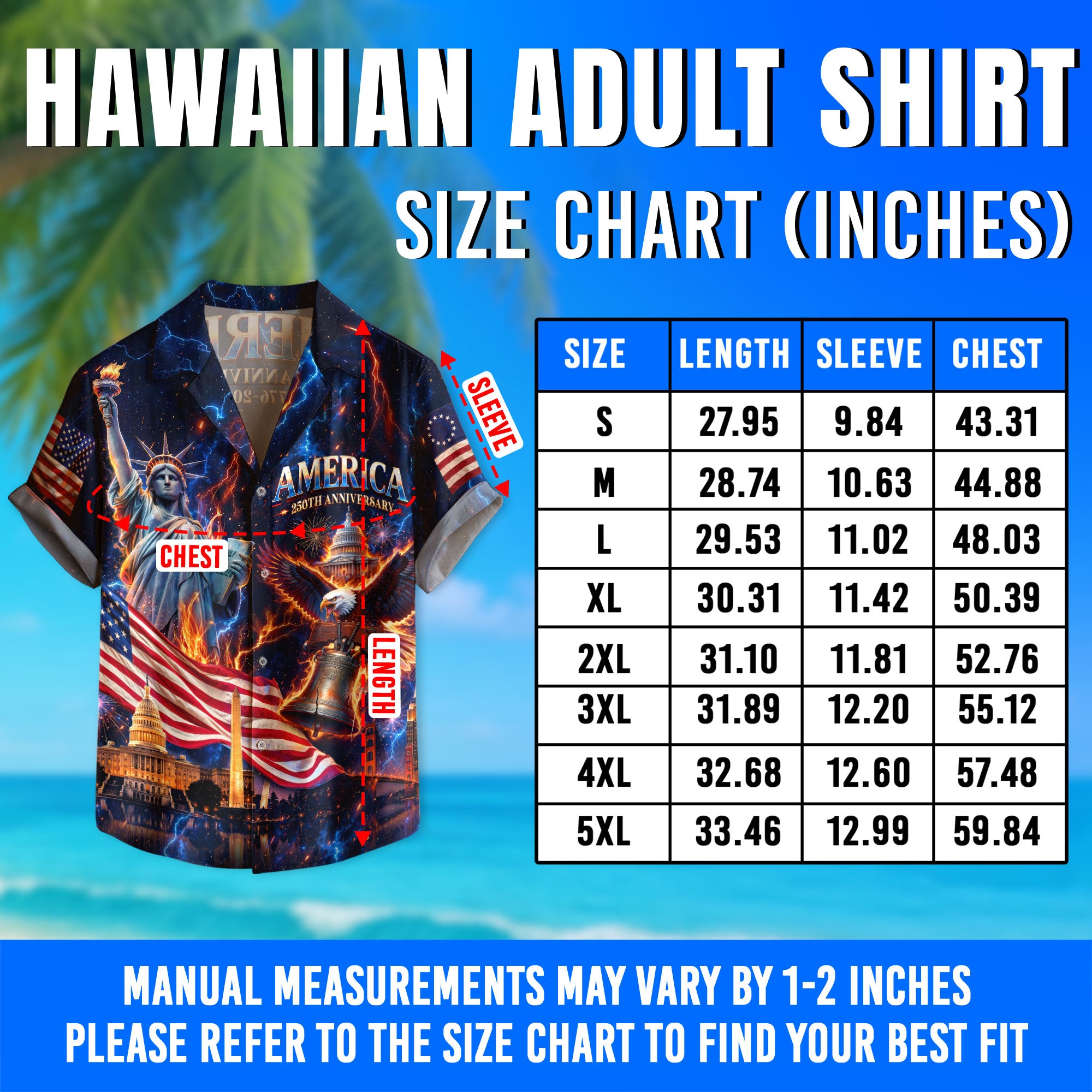 Hawaiian Shirt Patriotic 1776 2026 Eagle Liberty Bell 4th Of July Independence Day
