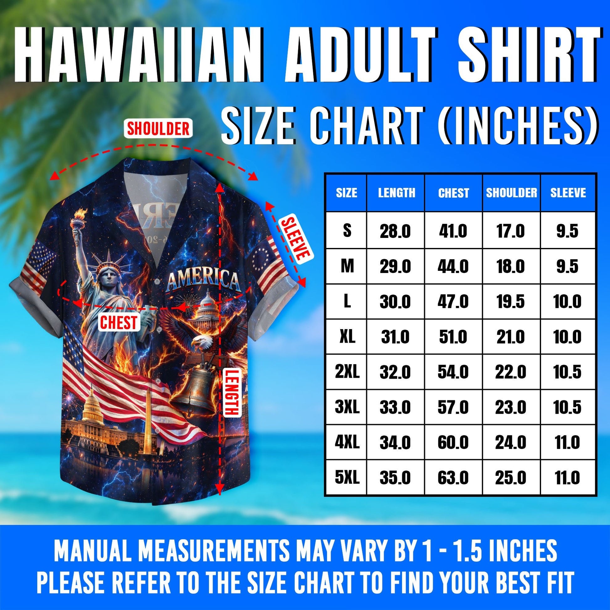 Hawaiian Shirt Patriotic 1776 2026 Eagle Liberty Bell 4th Of July Independence Day - Rust Field Wear