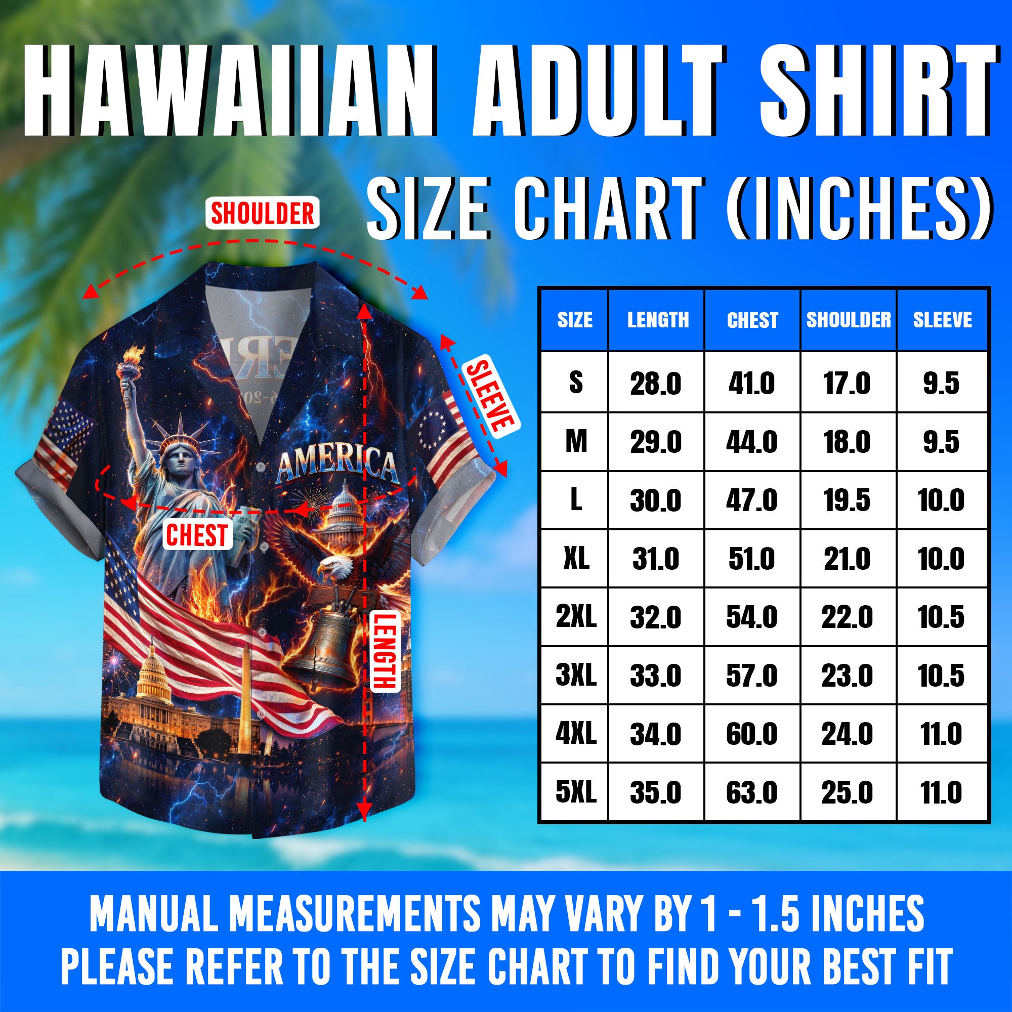 Hawaiian Shirt Patriotic 1776 2026 Eagle Liberty Bell 4th Of July Independence Day