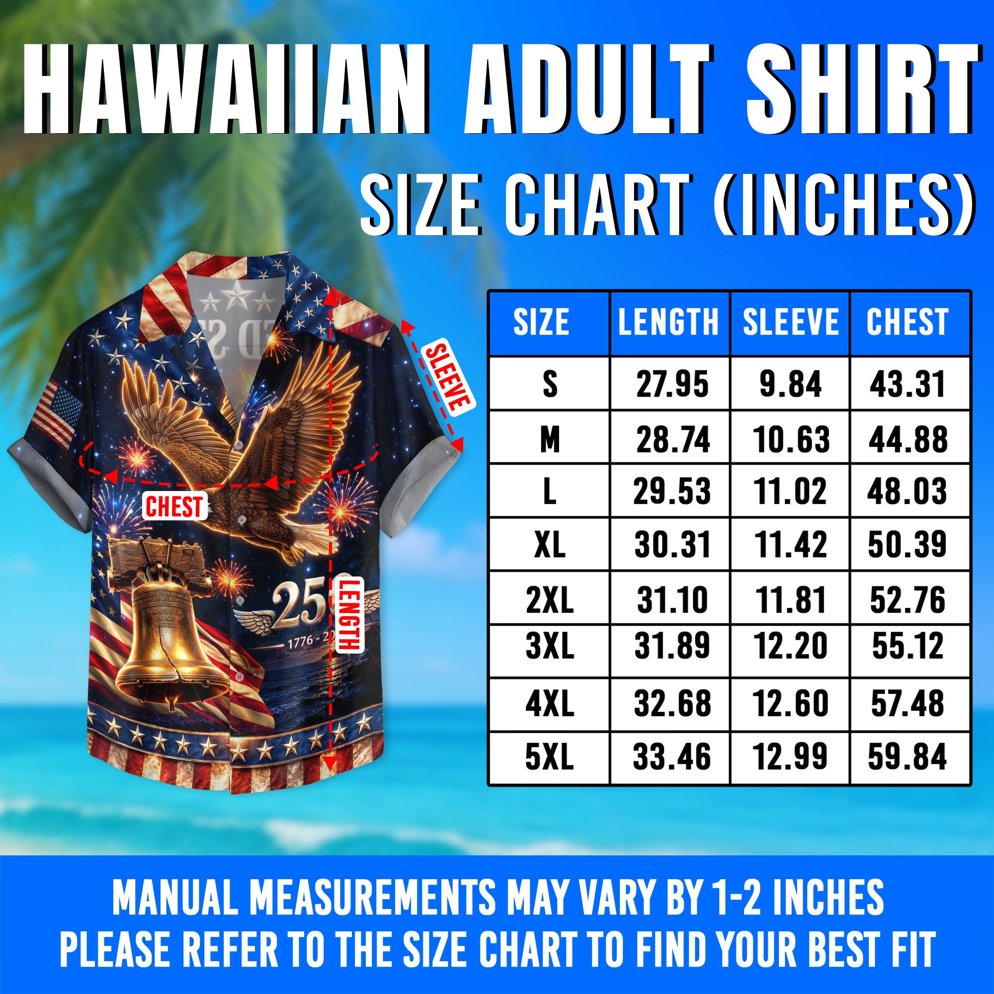 United States 250 Years Hawaiian Shirt Bald Eagle Statue Of Liberty Patriotic Gift