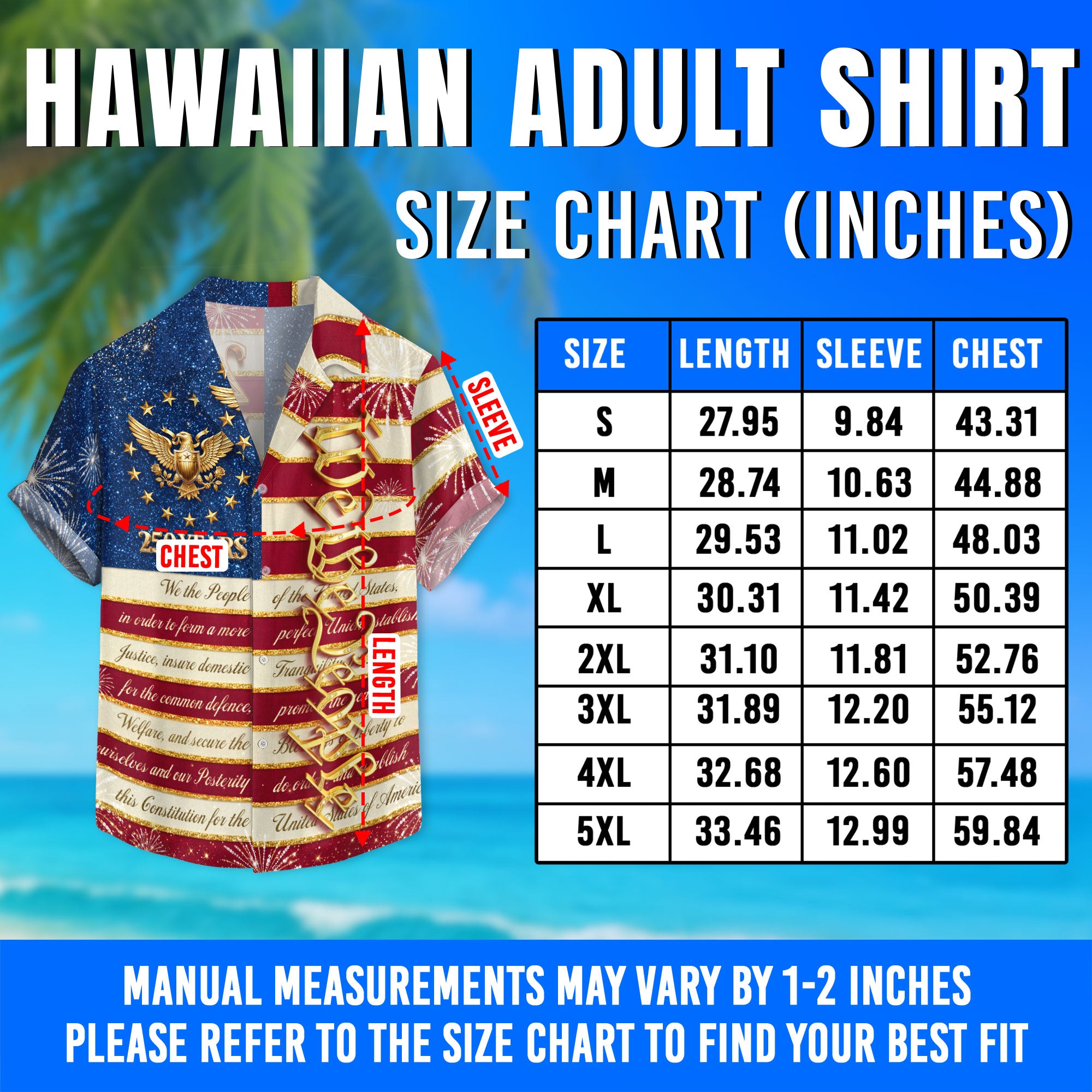 United States 250 Years Hawaiian Shirt Patriotic We The People Independence Day Gift