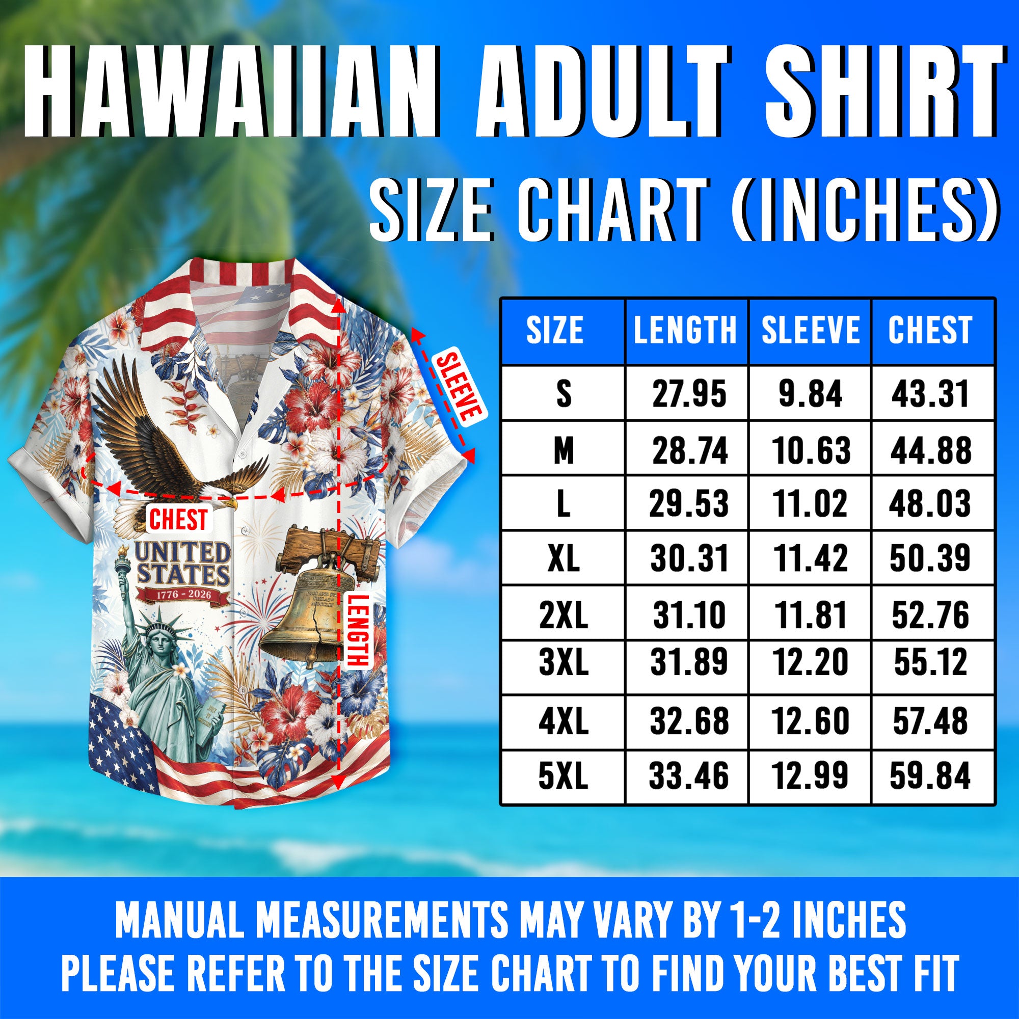 Patriotic 250 Years Hawaiian Shirt American Flag Eagle Independence Day Apparel