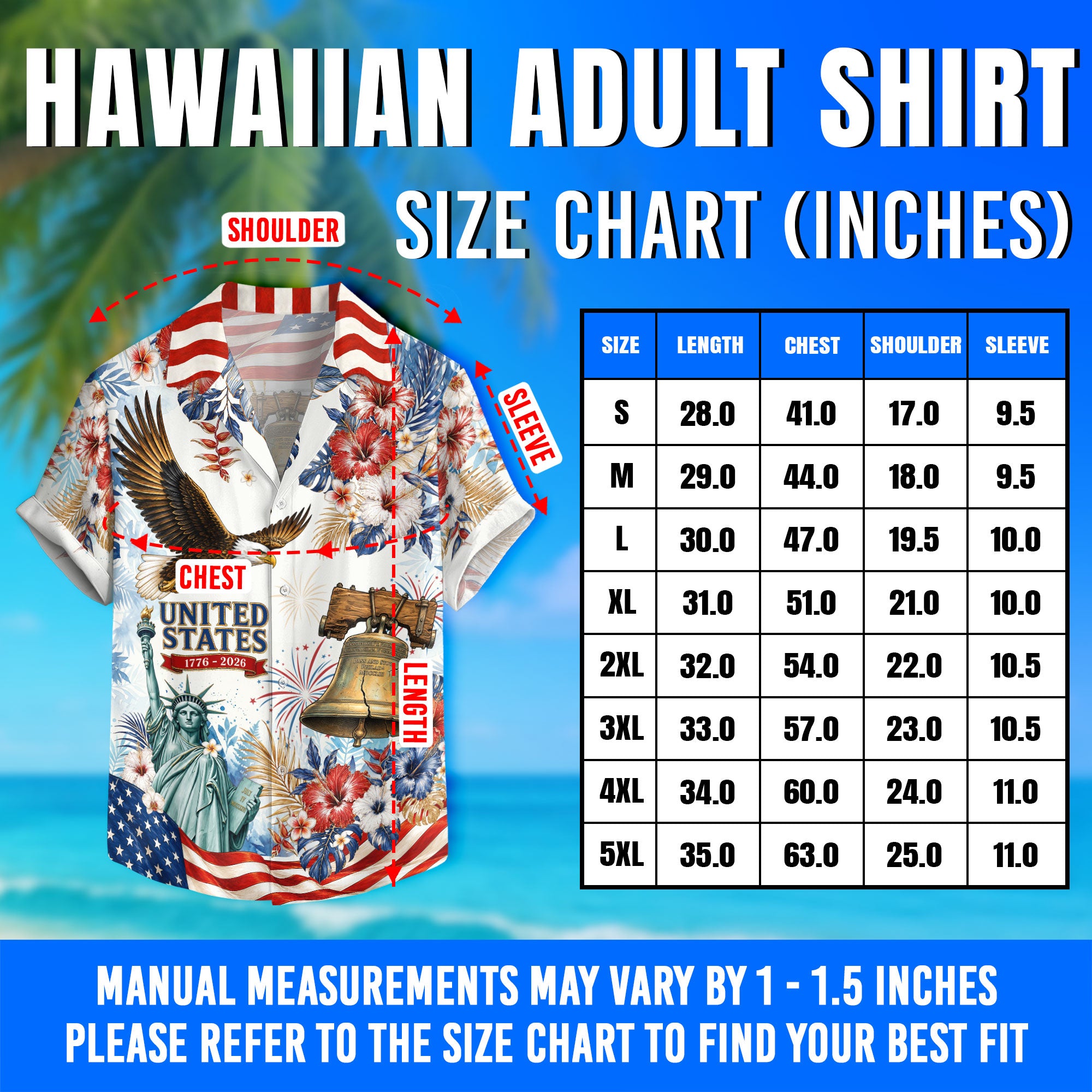 Patriotic 250 Years Hawaiian Shirt American Flag Eagle Independence Day Apparel