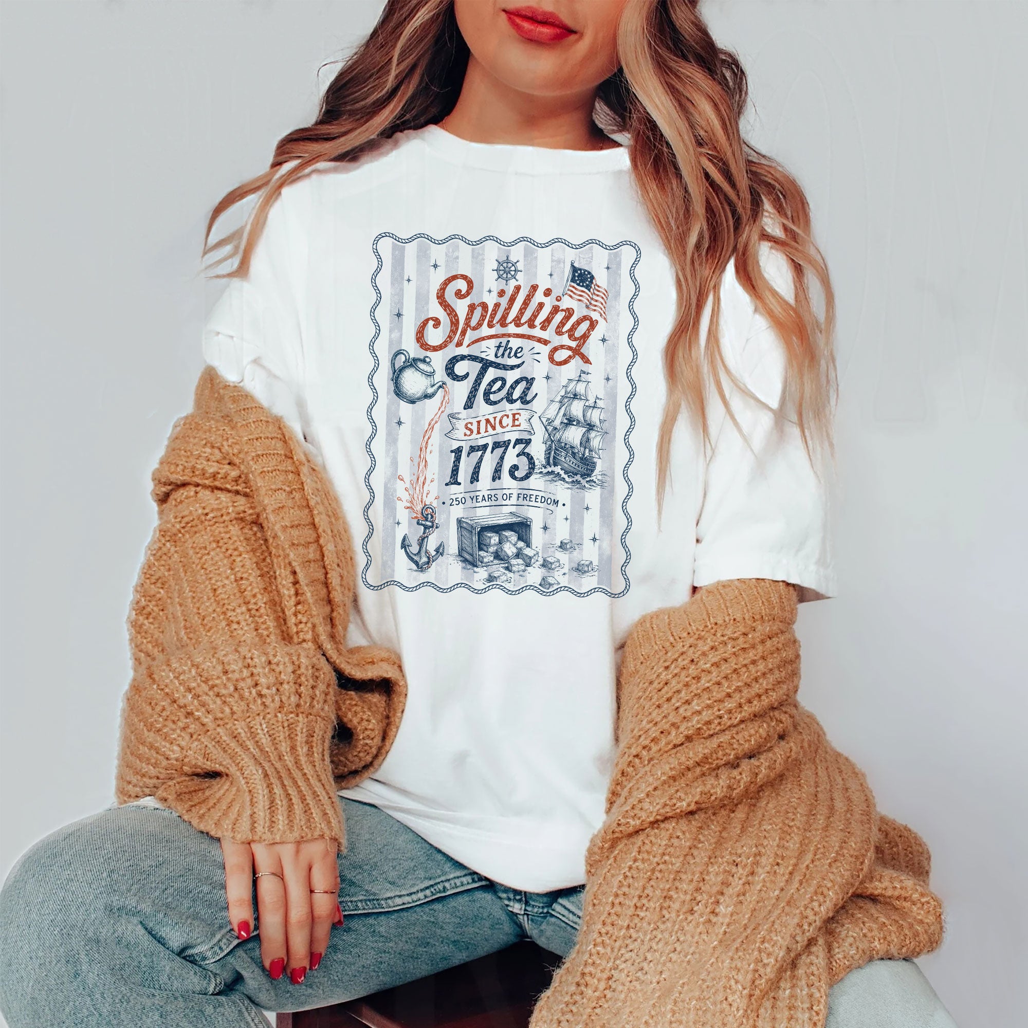 Spilling The Tea Since 1773 Shirt Vintage Boston Tea Party Tee Retro Patriotic