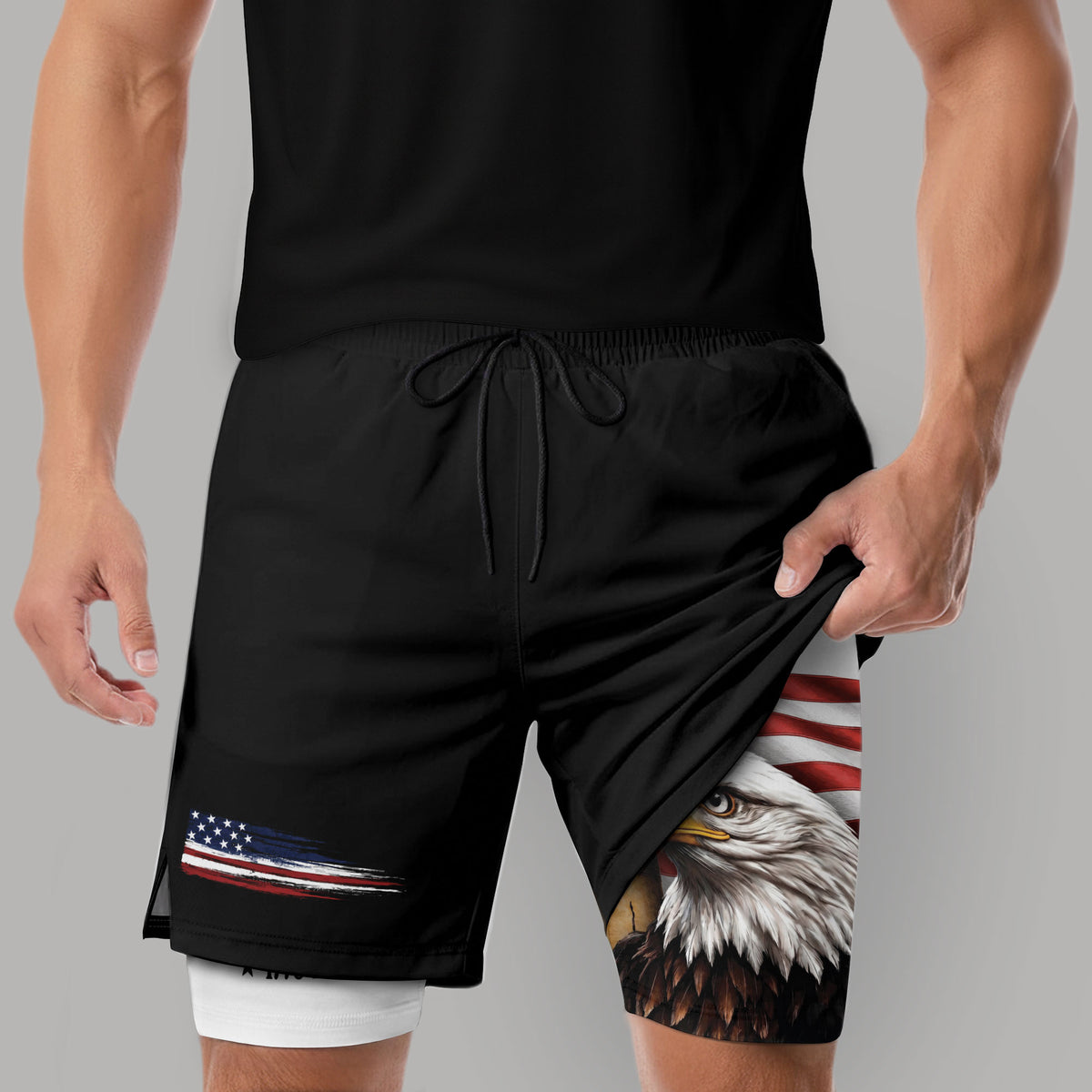 250 Years Eagle Gym Shorts 1776-2026 Patriotic American Flag Athletic Shorts - Rust Field Wear