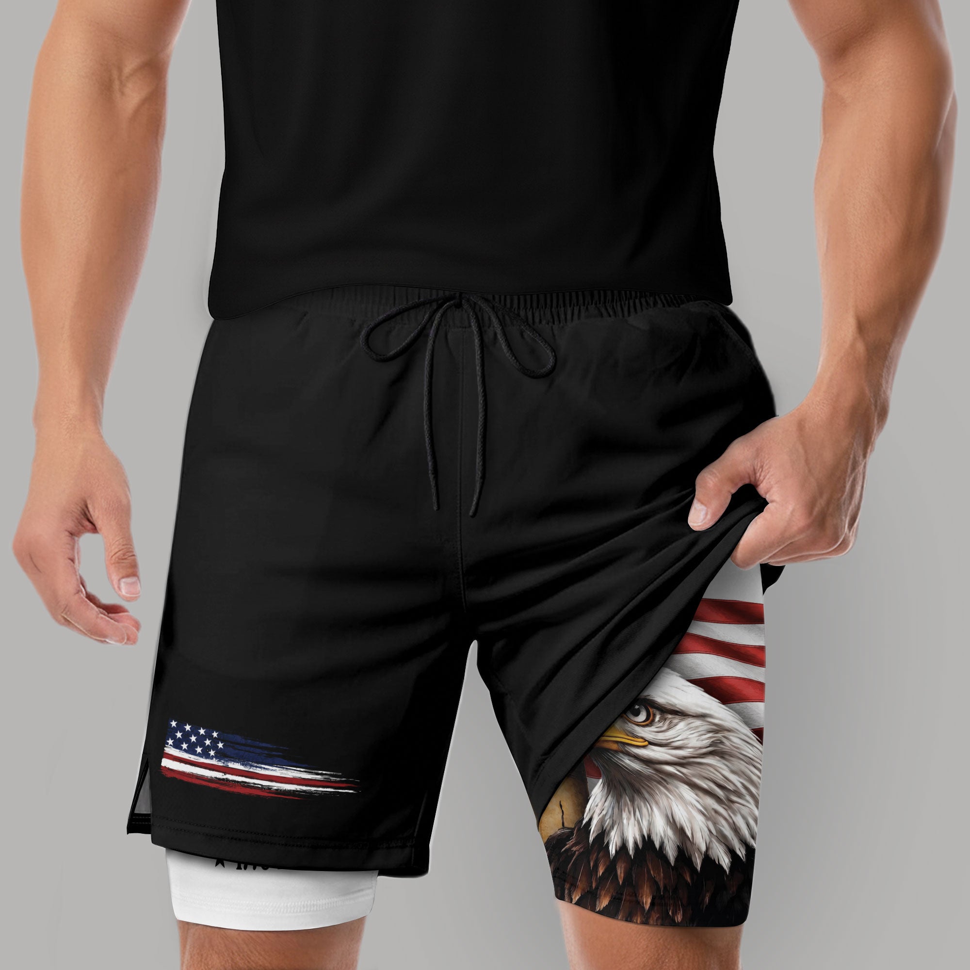 250 Years Eagle Gym Shorts 1776-2026 Patriotic American Flag Athletic Shorts - Rust Field Wear