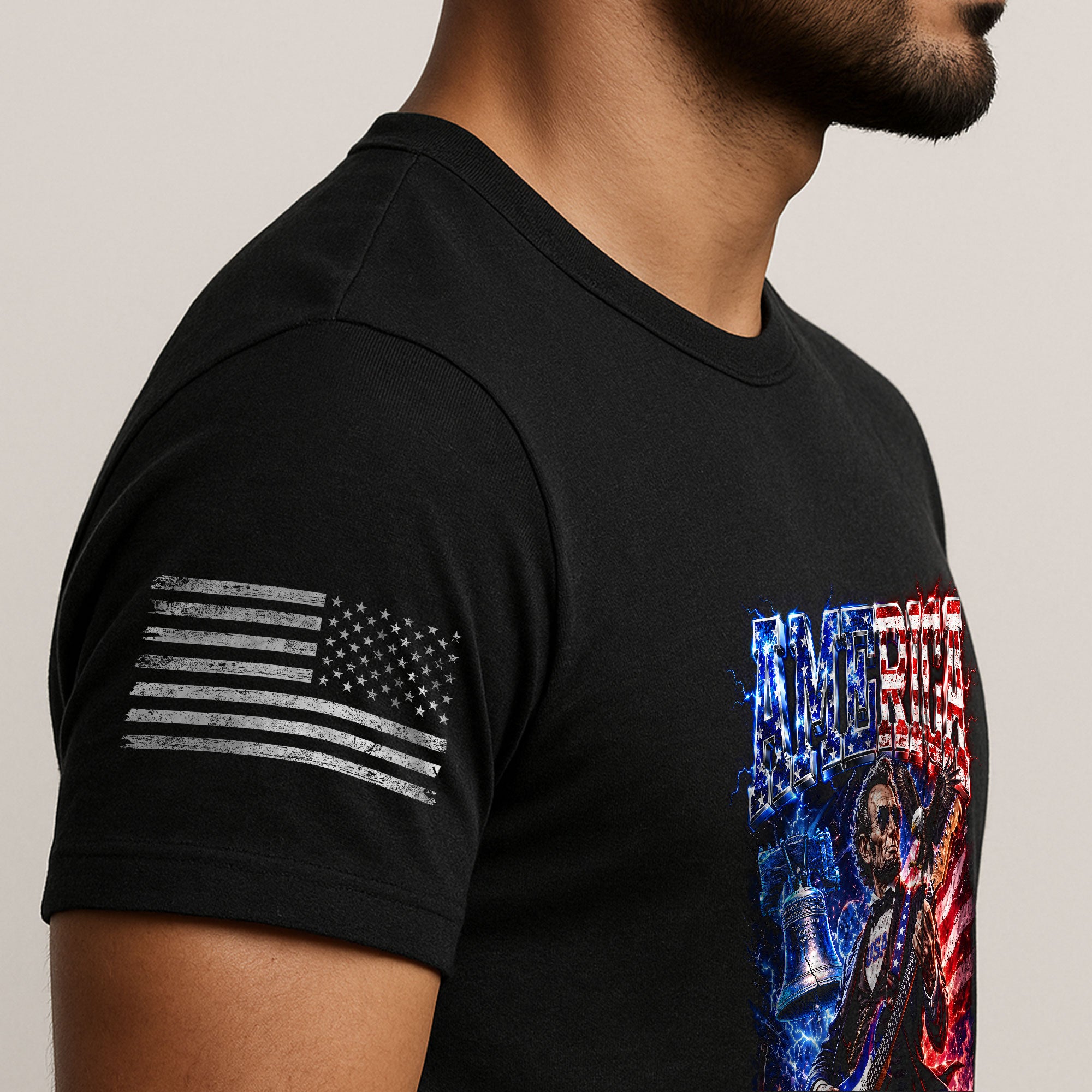Abraham Lincoln Rock Guitar Shirt Liberty Bell Patriotic 1776 2026 Tee