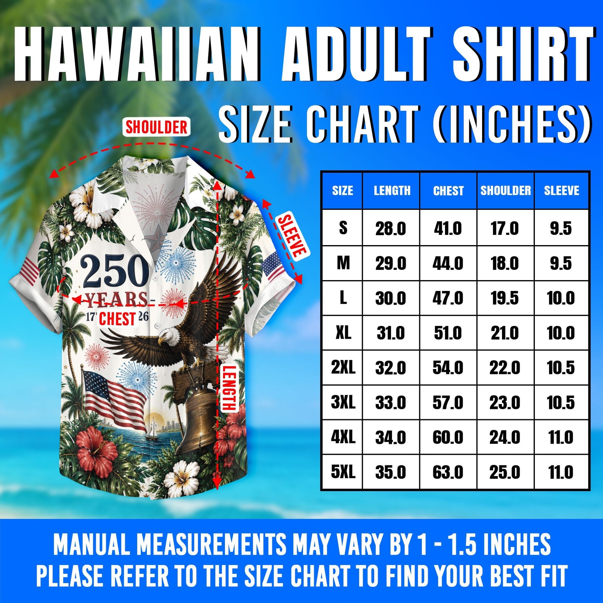United States 250 Years Hawaiian Shirt Patriotic Eagle Tropical Independence Day Gift - Rust Field Wear