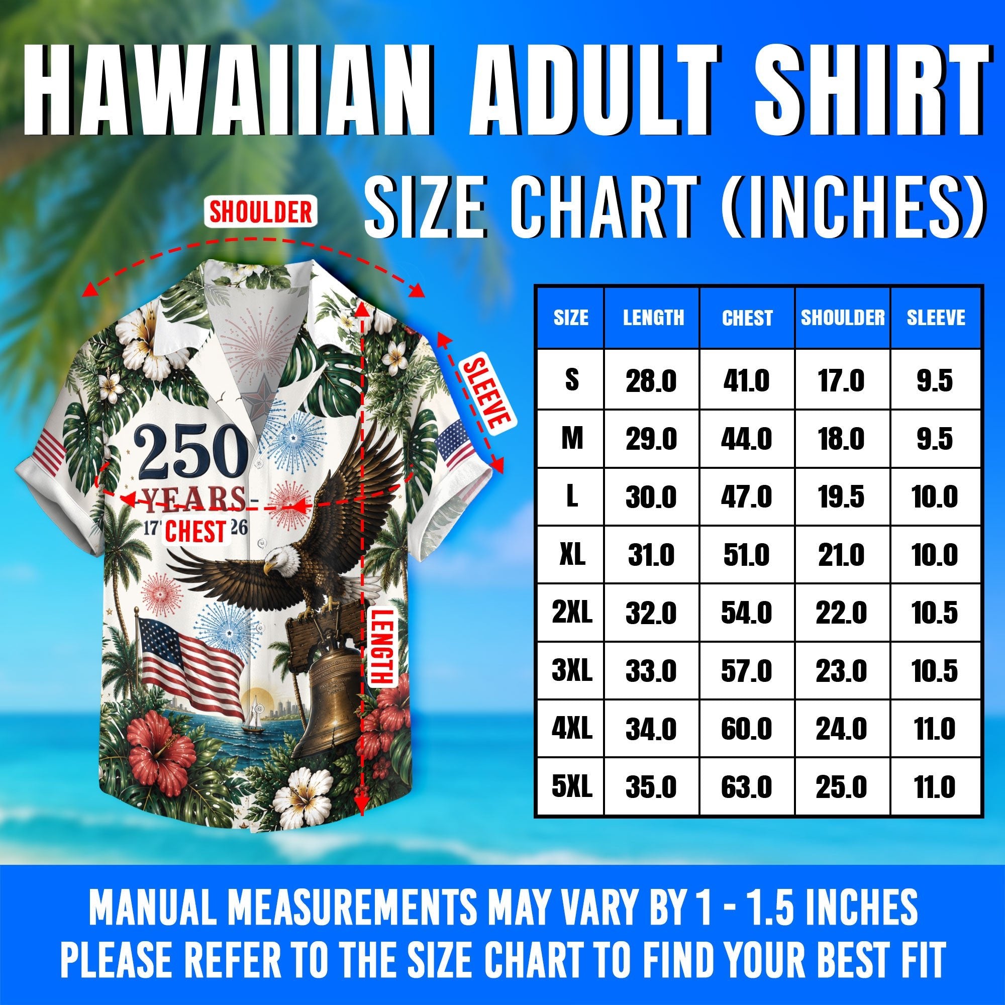 United States 250 Years Hawaiian Shirt Patriotic Eagle Tropical Independence Day Gift - Rust Field Wear