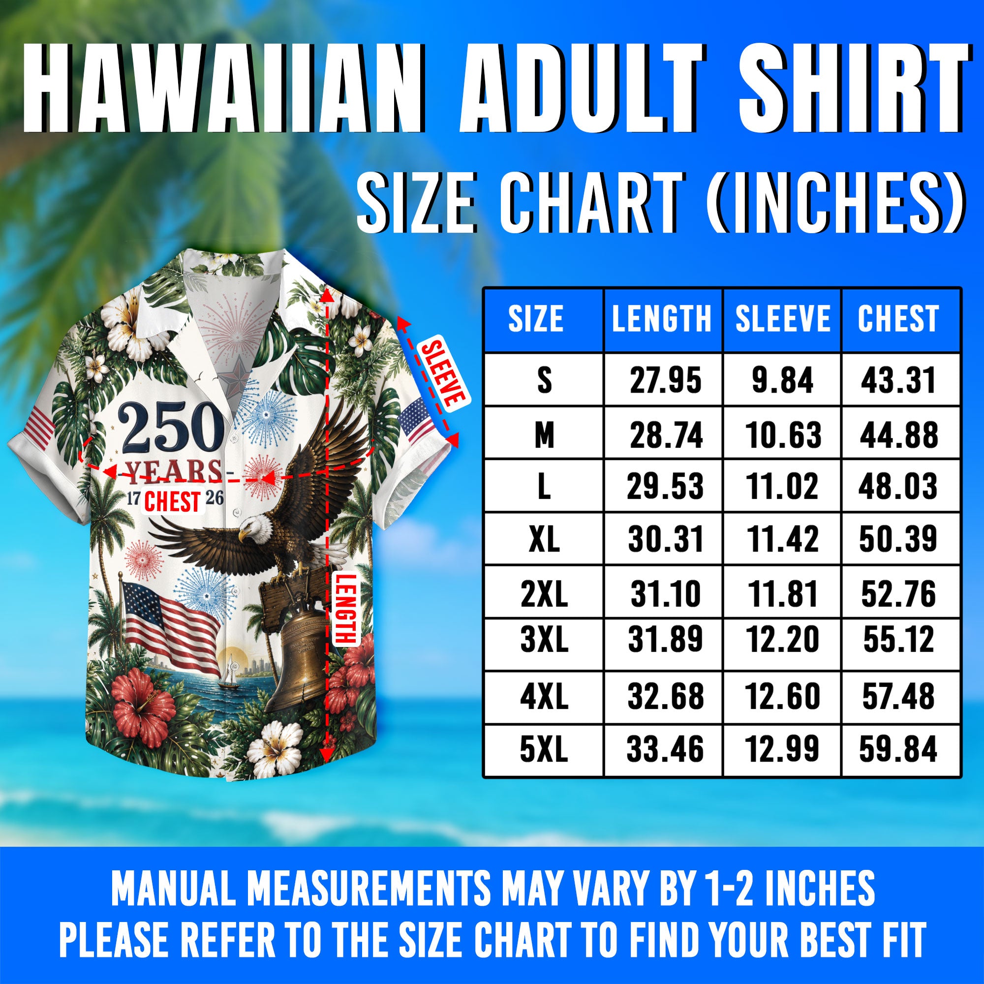 United States 250 Years Hawaiian Shirt Patriotic Eagle Tropical Independence Day Gift