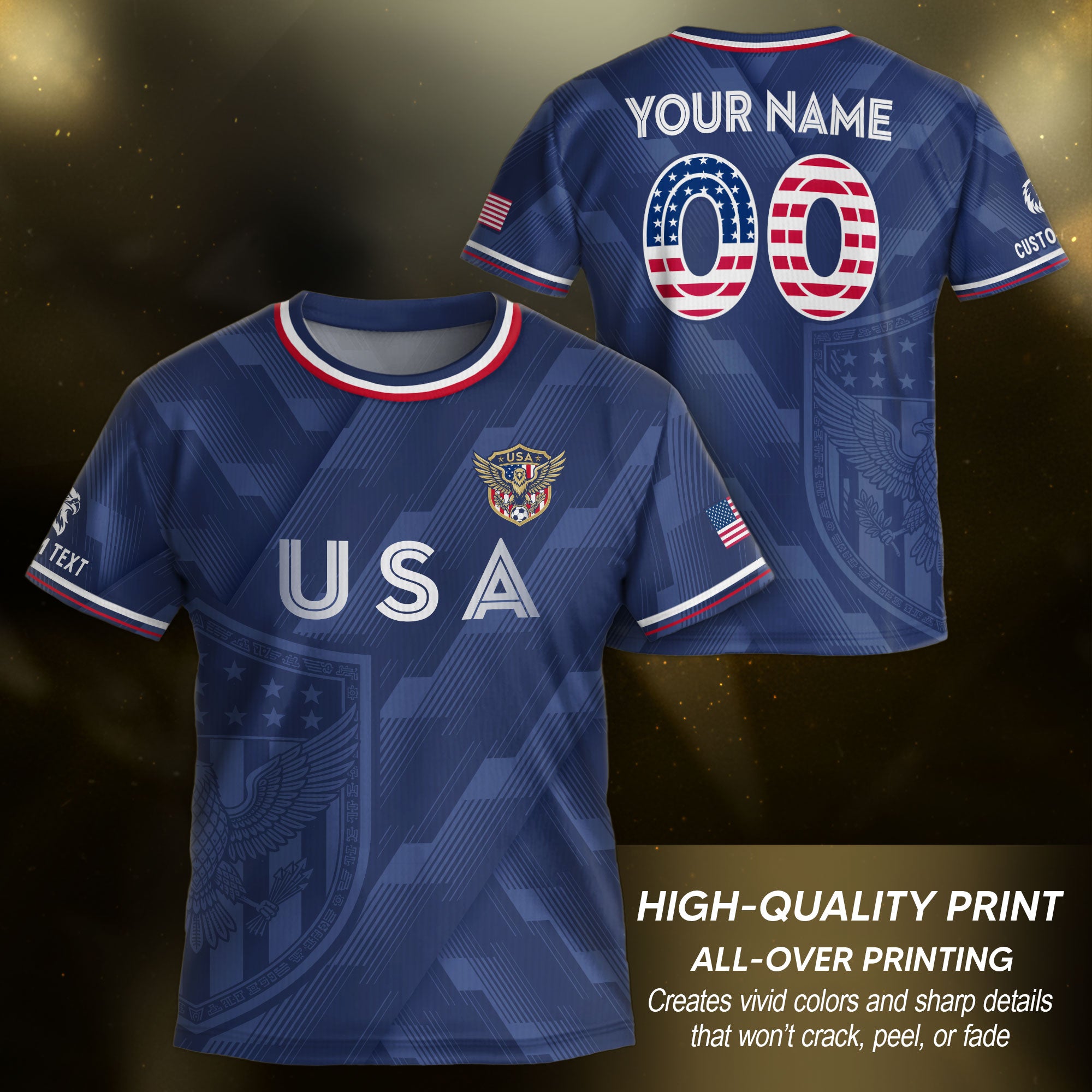 Custom Name Kids Soccer Jersey Personalized USA Youth Athletic Sport T Shirt