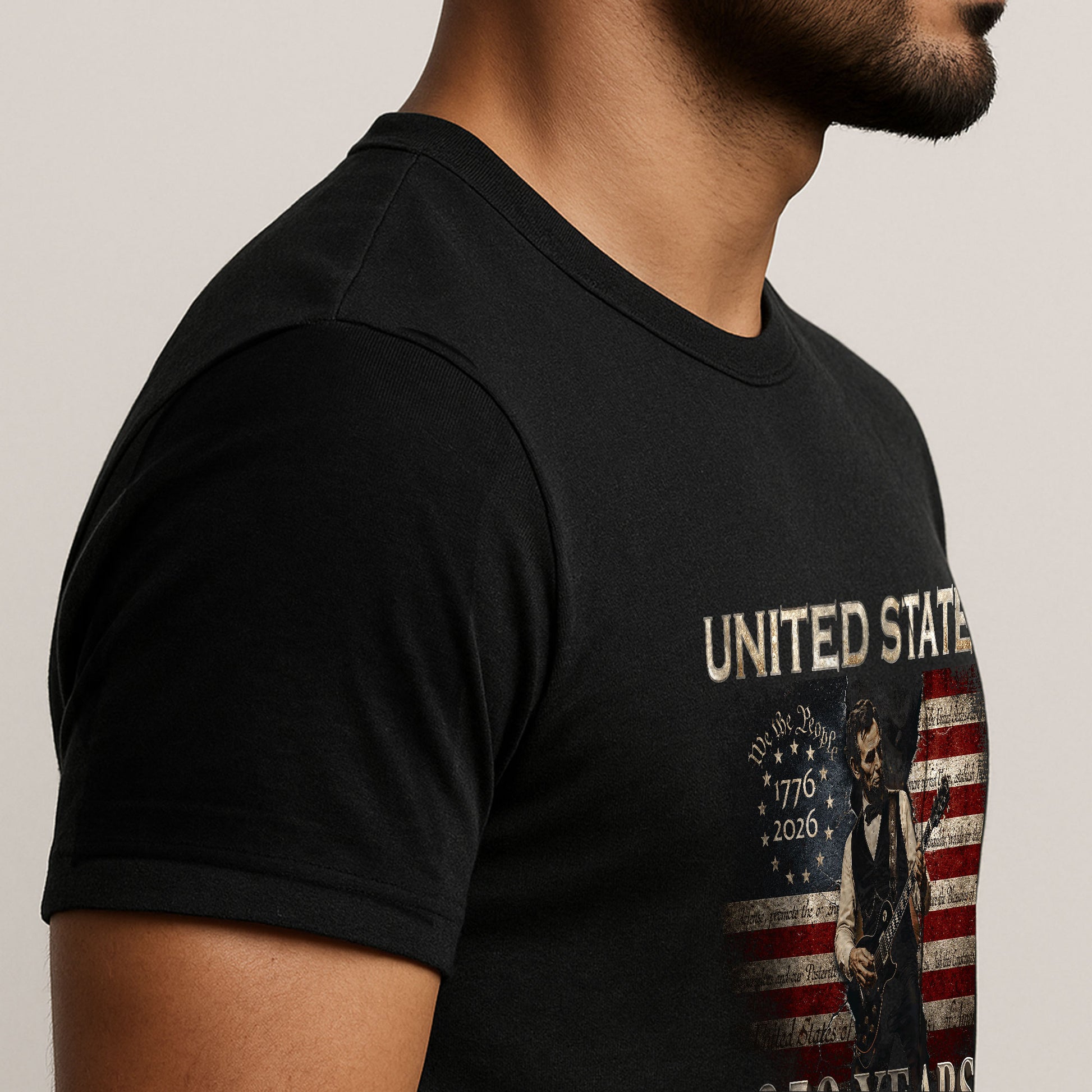 Lincoln 1776-2026 Patriotic Graphic T Shirt - Unisex Summer Tee for History Fans - Rust Field Wear