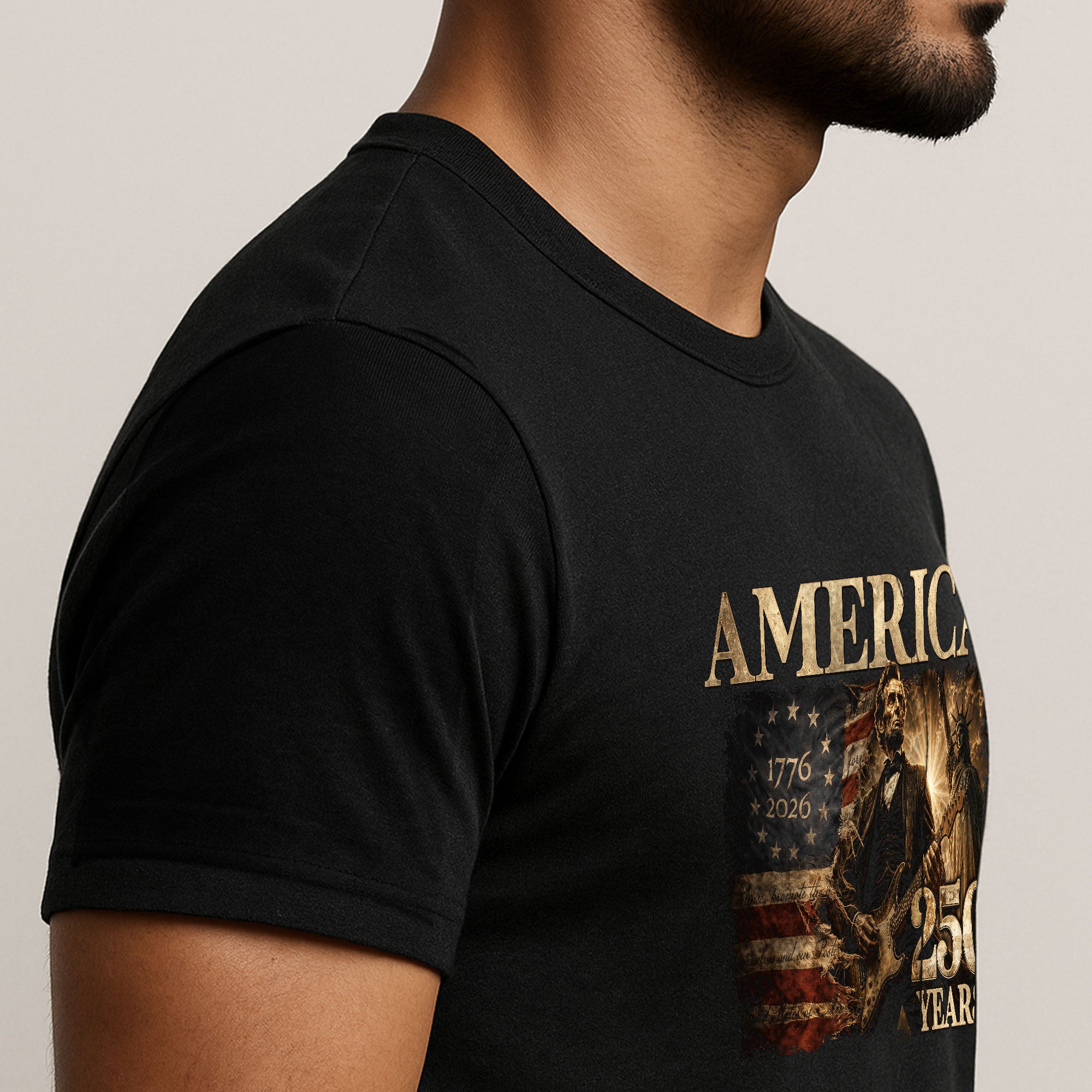 America 250 Years Lincoln T Shirt Patriotic Historical Graphic Unisex Casual Tee