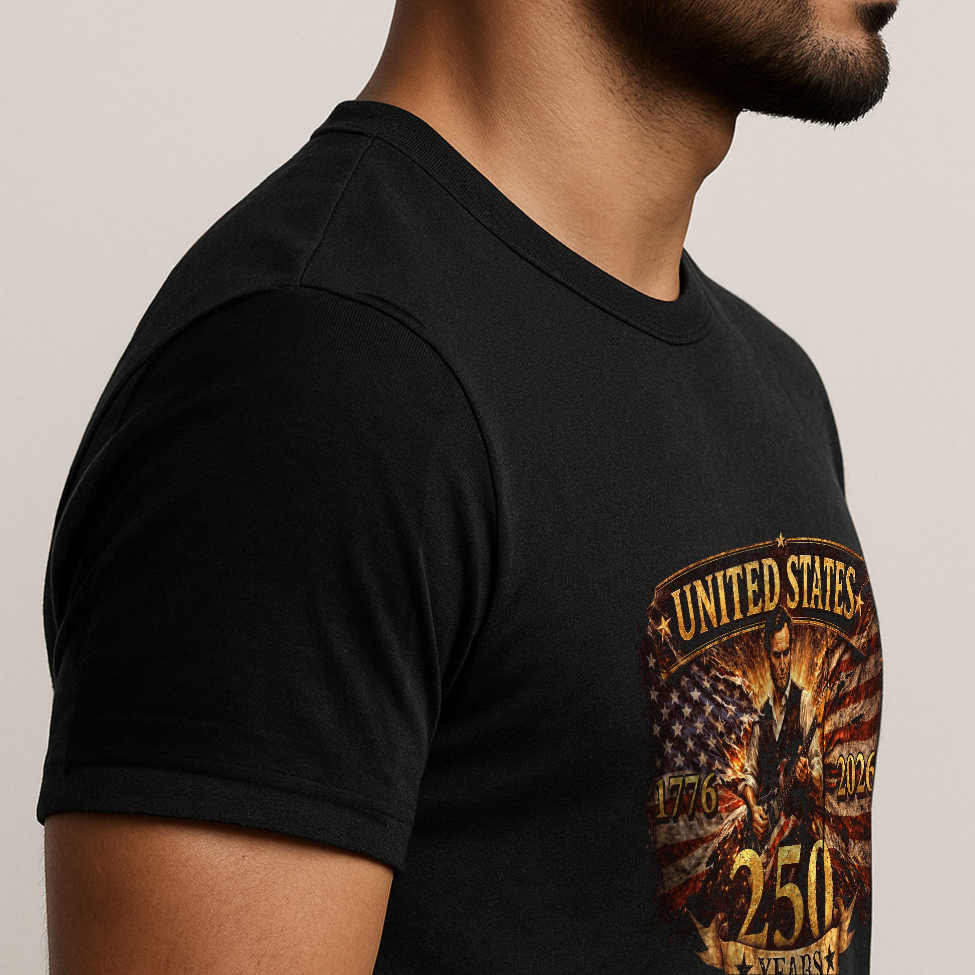 250 Years Anniversary Lincoln America T Shirt Patriotic 1776 2026 Graphic Unisex Tee - Rust Field Wear
