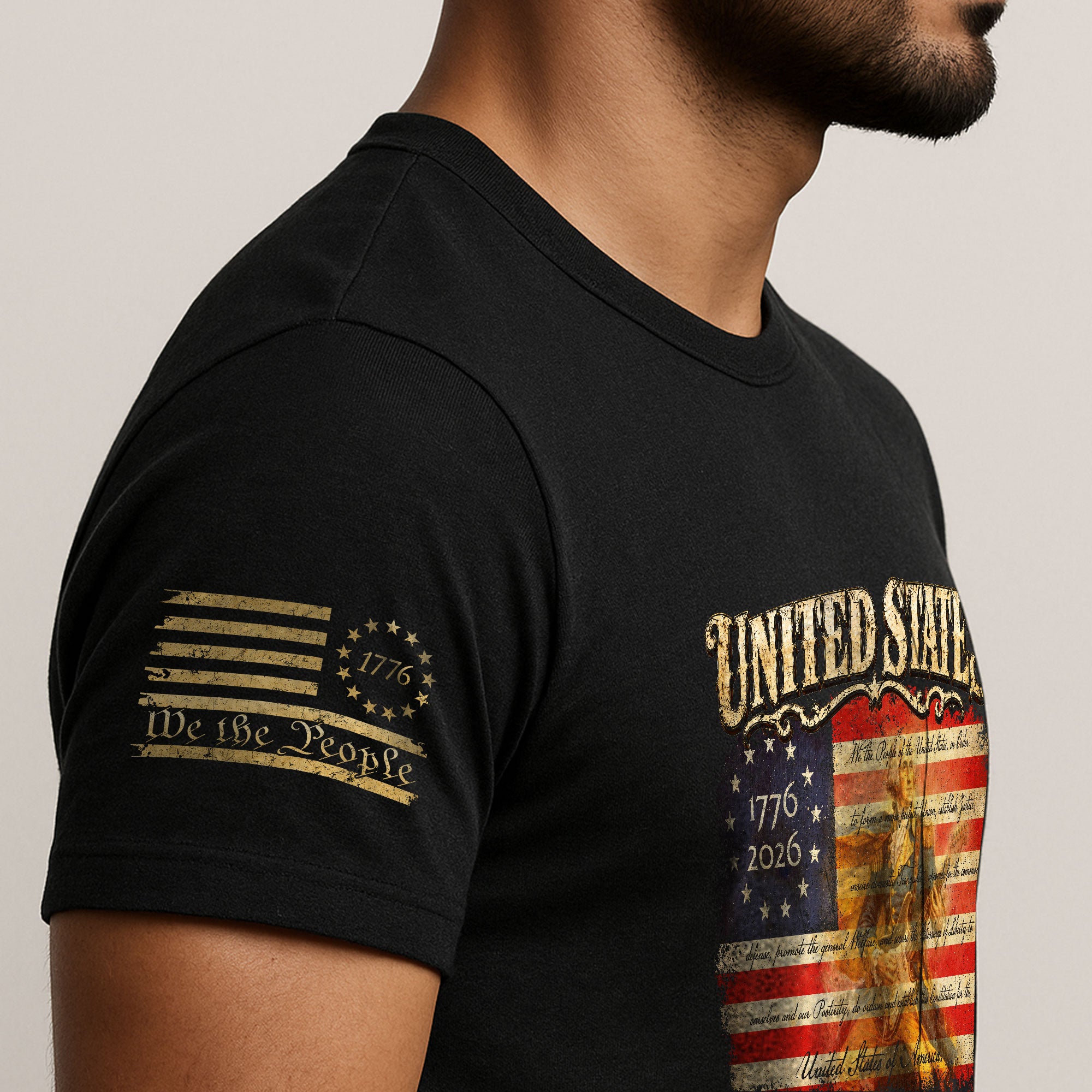 Constitution George Washington Guitar Shirt 1776-2026 Patriotic Graphic Tee Anniversary