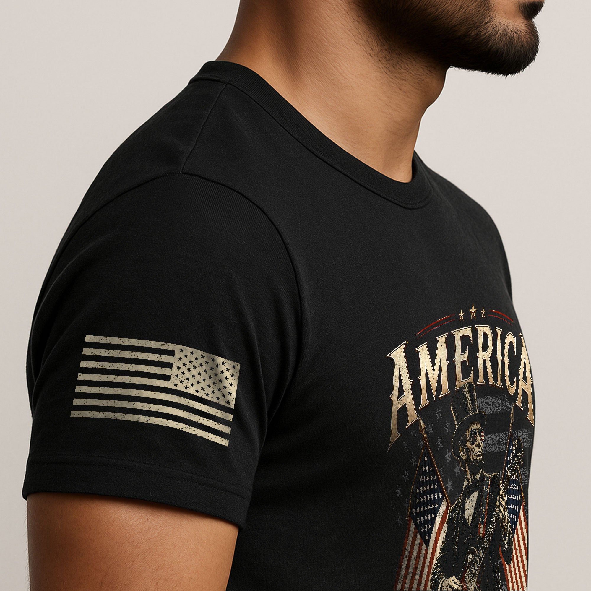 Patriotic Lincoln Electric Guitar T-Shirt 1776 2026 Vintage American Flags Tee Retro