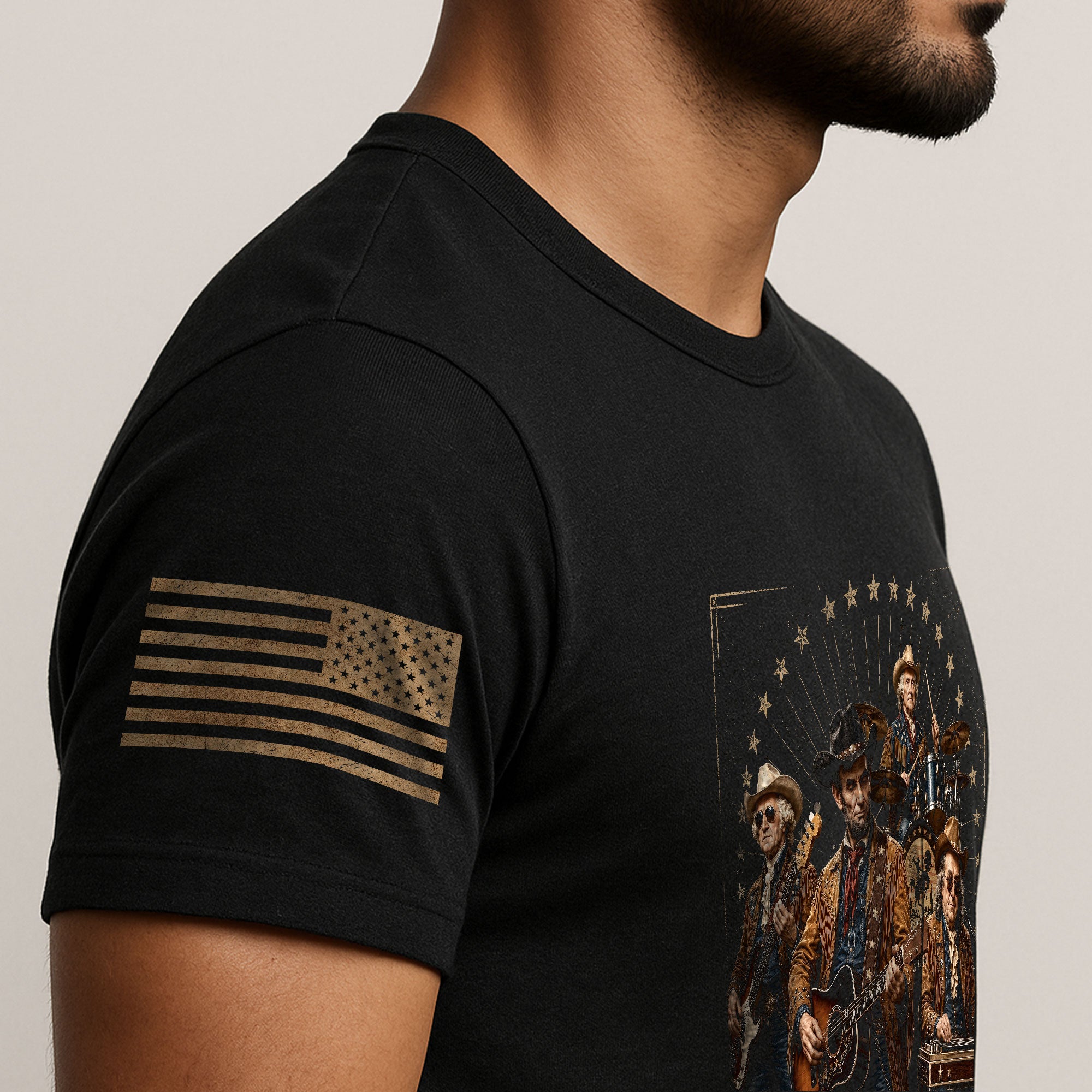 Patriotic Abraham Lincoln Country Band Tee - Vintage Historical Graphic Apparel