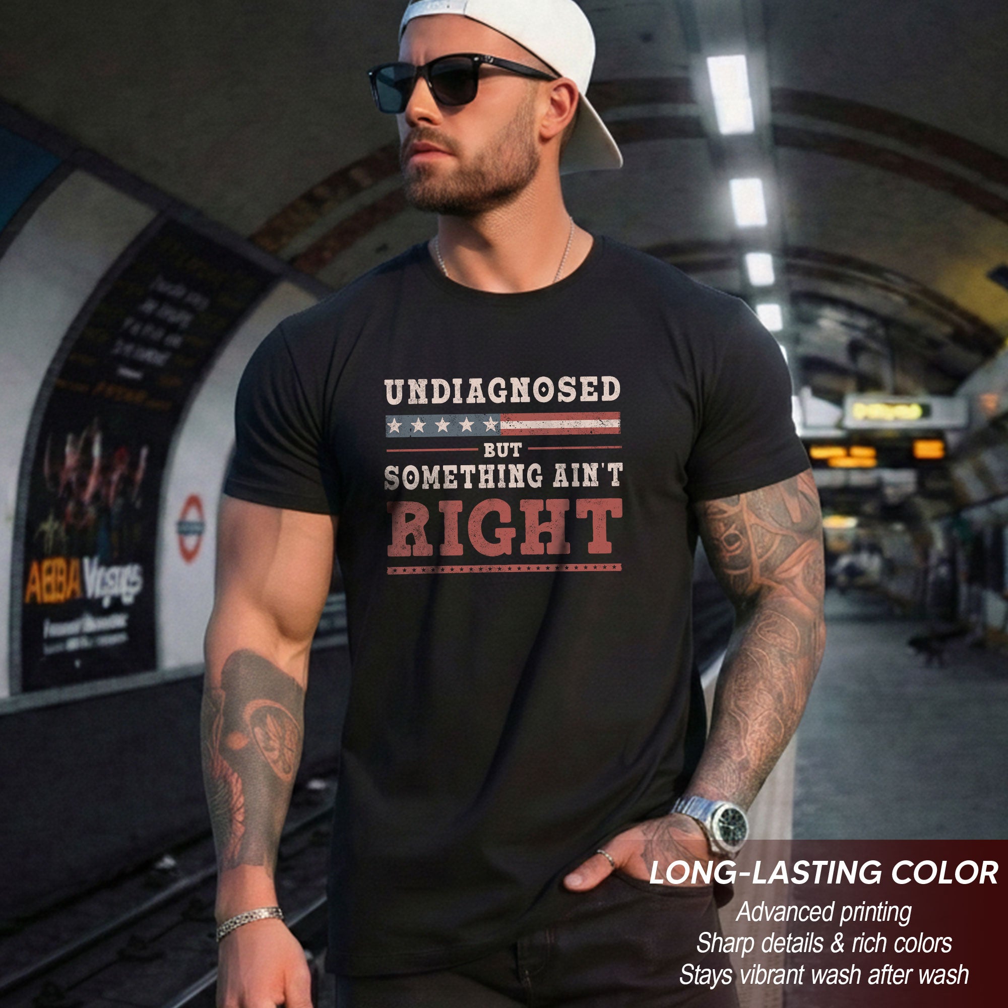 Undiagnosed But Something Ain't Right Shirt Patriotic Vintage Funny Quote Graphic Tee