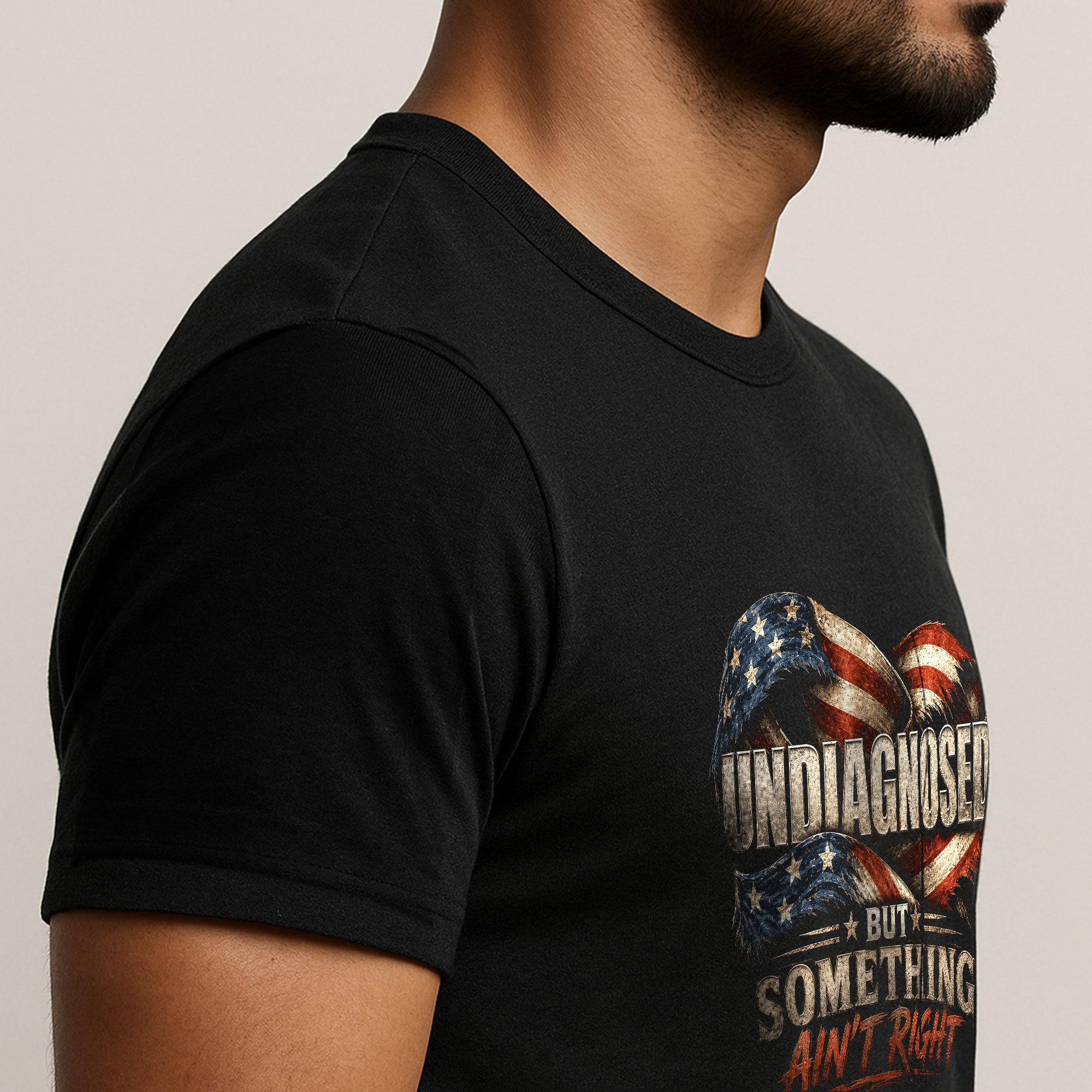 Undiagnosed But Something Ain't Right Eagle Flag T-Shirt Funny Patriotic Graphic Tee