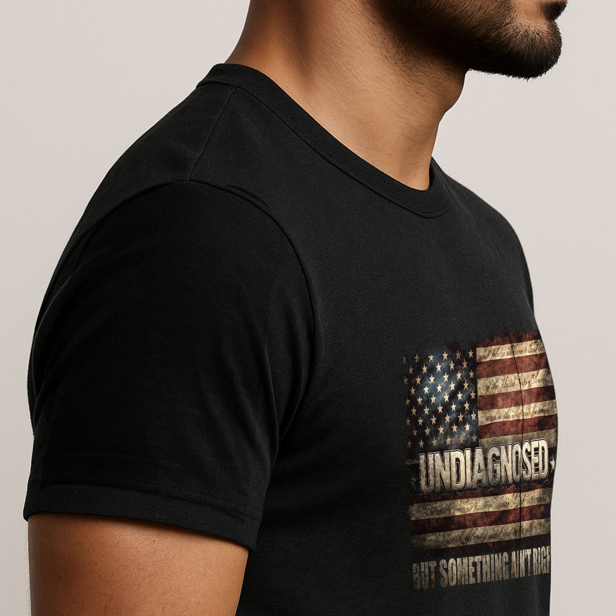 Undiagnosed But Something Ain't Right T-Shirt Vintage American Flag Graphic Tee