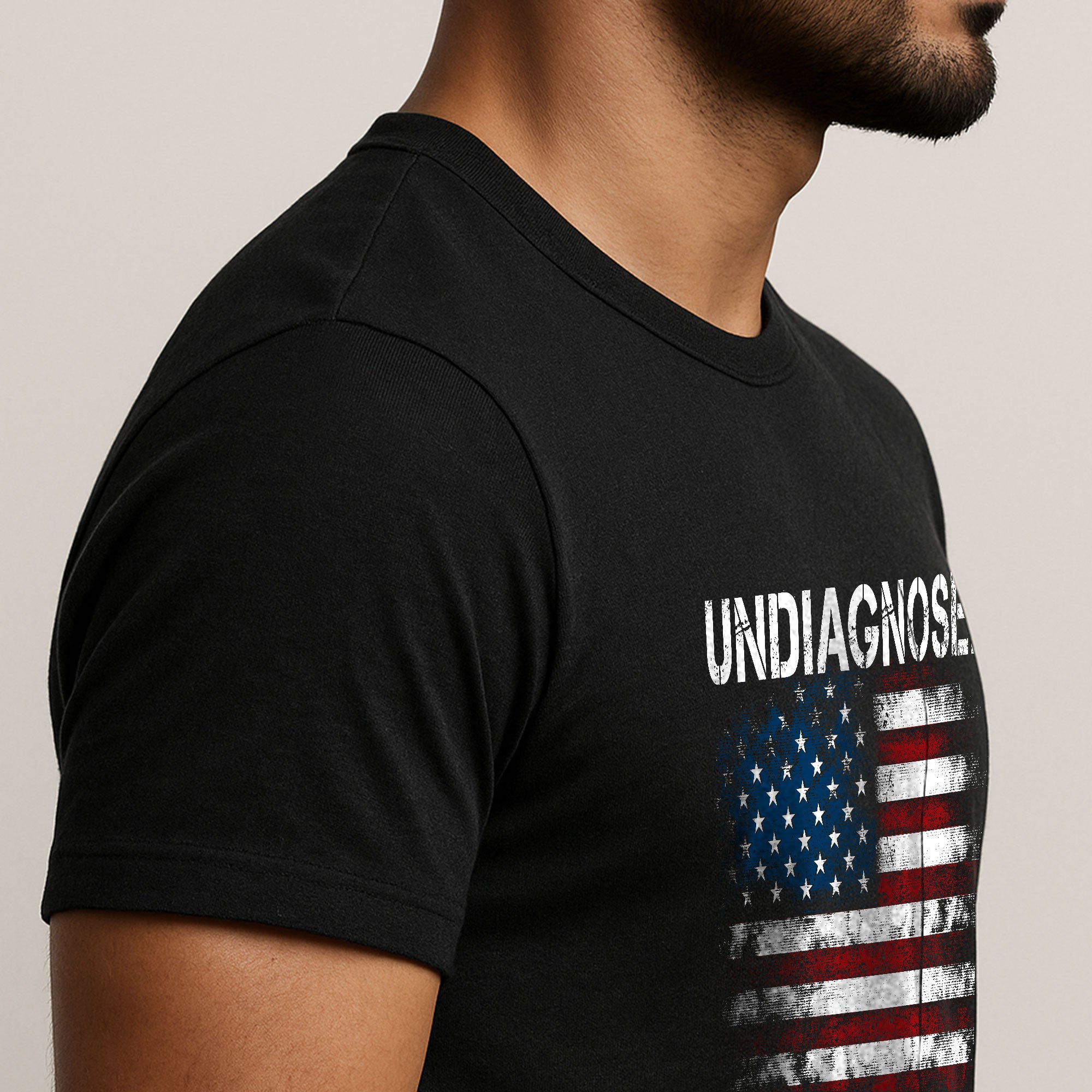 Undiagnosed But Something Ain't Right Graphic Tee Distressed USA Flag Patriotic Shirt