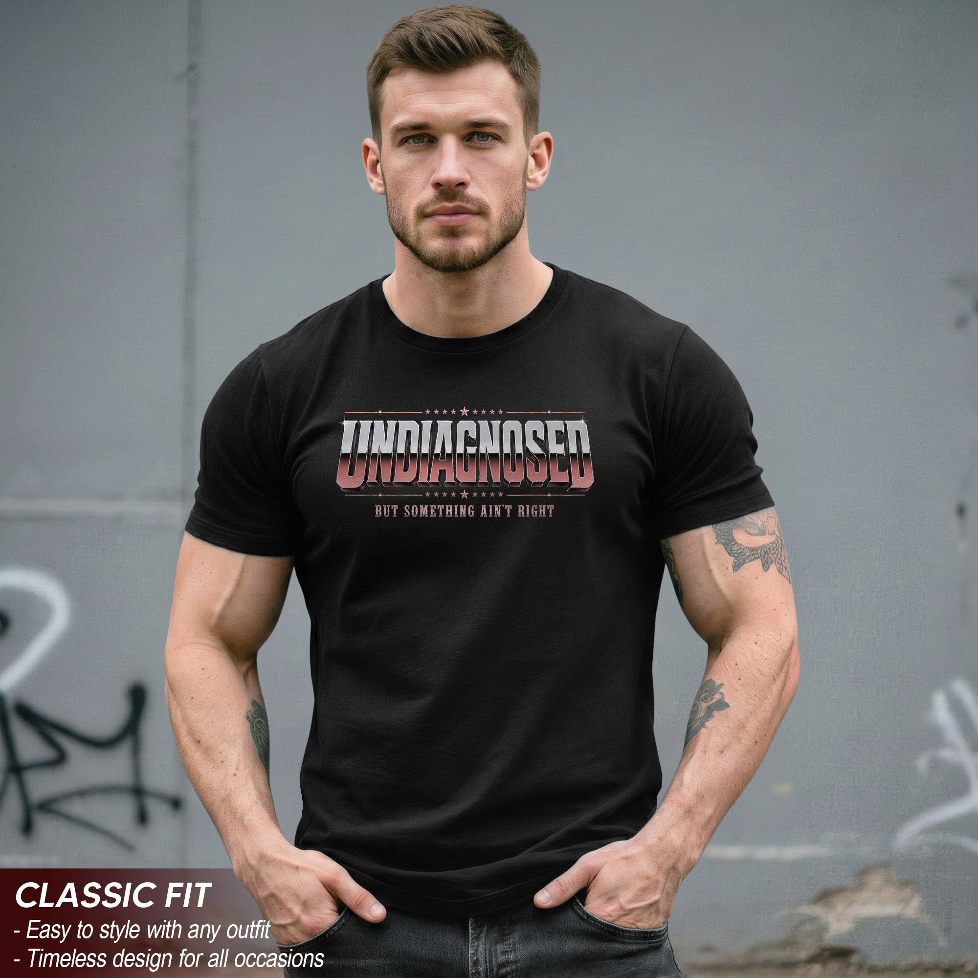 Undiagnosed But Something Ain't Right Funny Sarcastic Humor Graphic T-Shirt for Adults