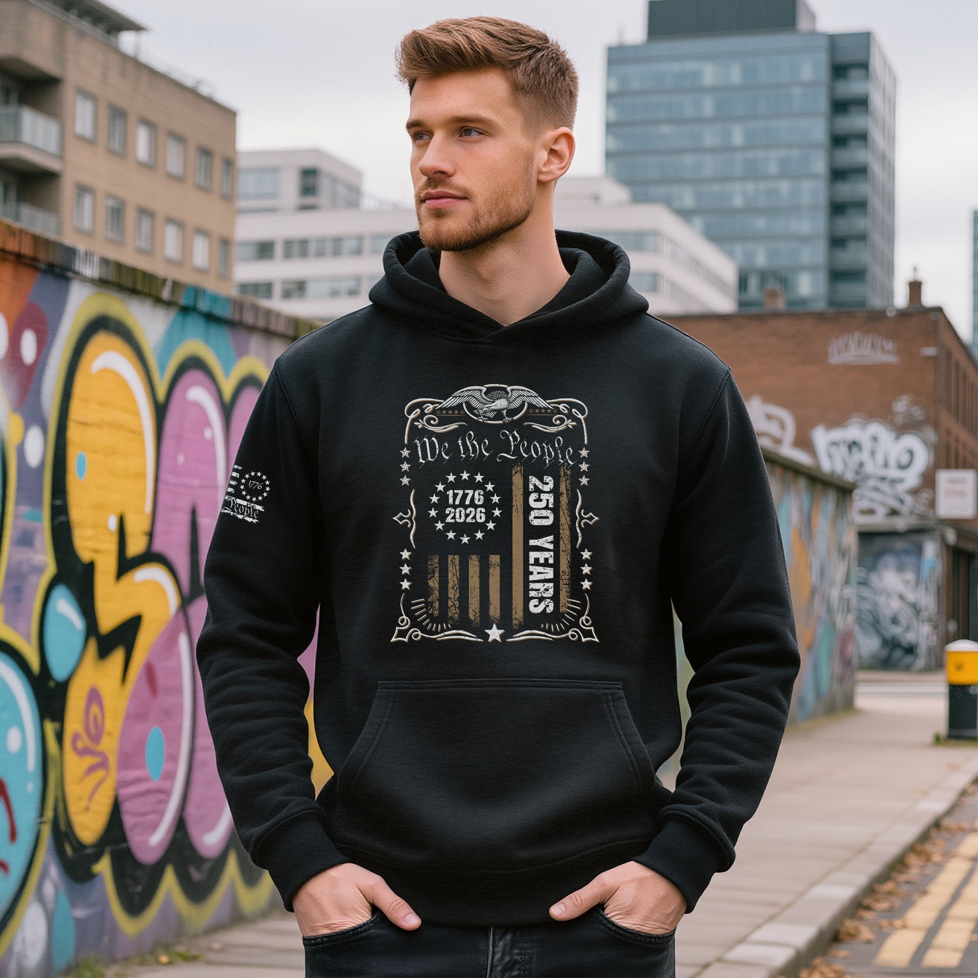 USA 250 Years Anniversary Hoodie 1776–2026, Patriotic American Heritage Style