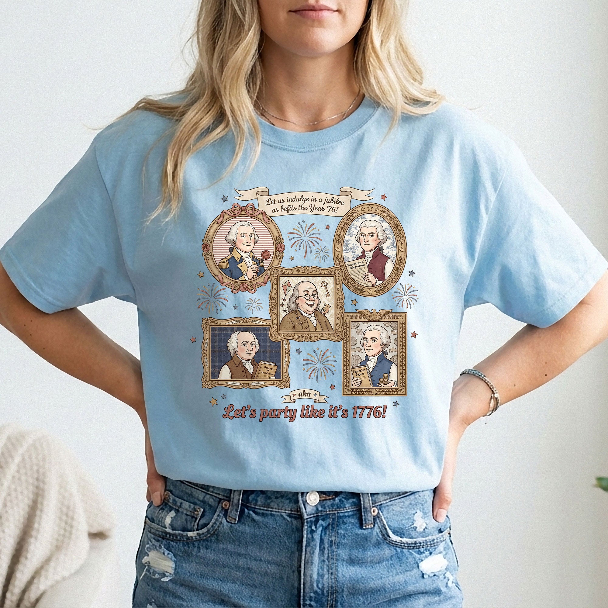 Patriotic 1776 Funny Founding Fathers Shirt Vintage America Independence