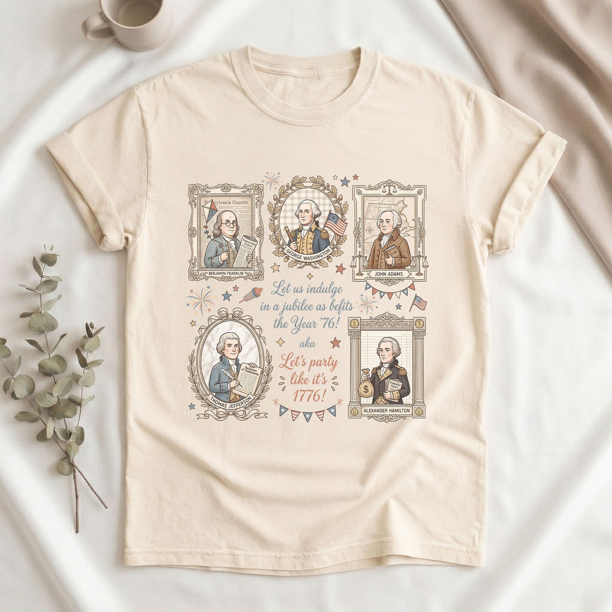 Funny Founding Fathers Portrait Shirt Let’s Party Like It’s 1776 Patriotic Vintage USA