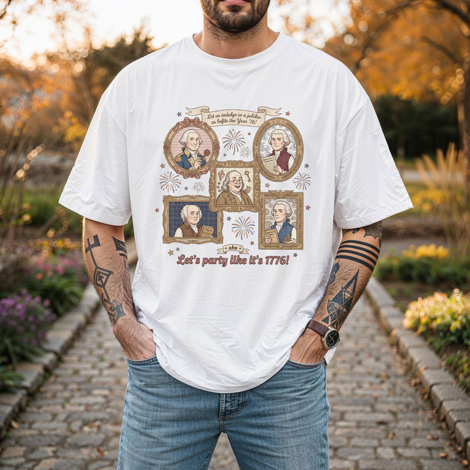Patriotic 1776 Funny Founding Fathers Shirt Vintage America Independence