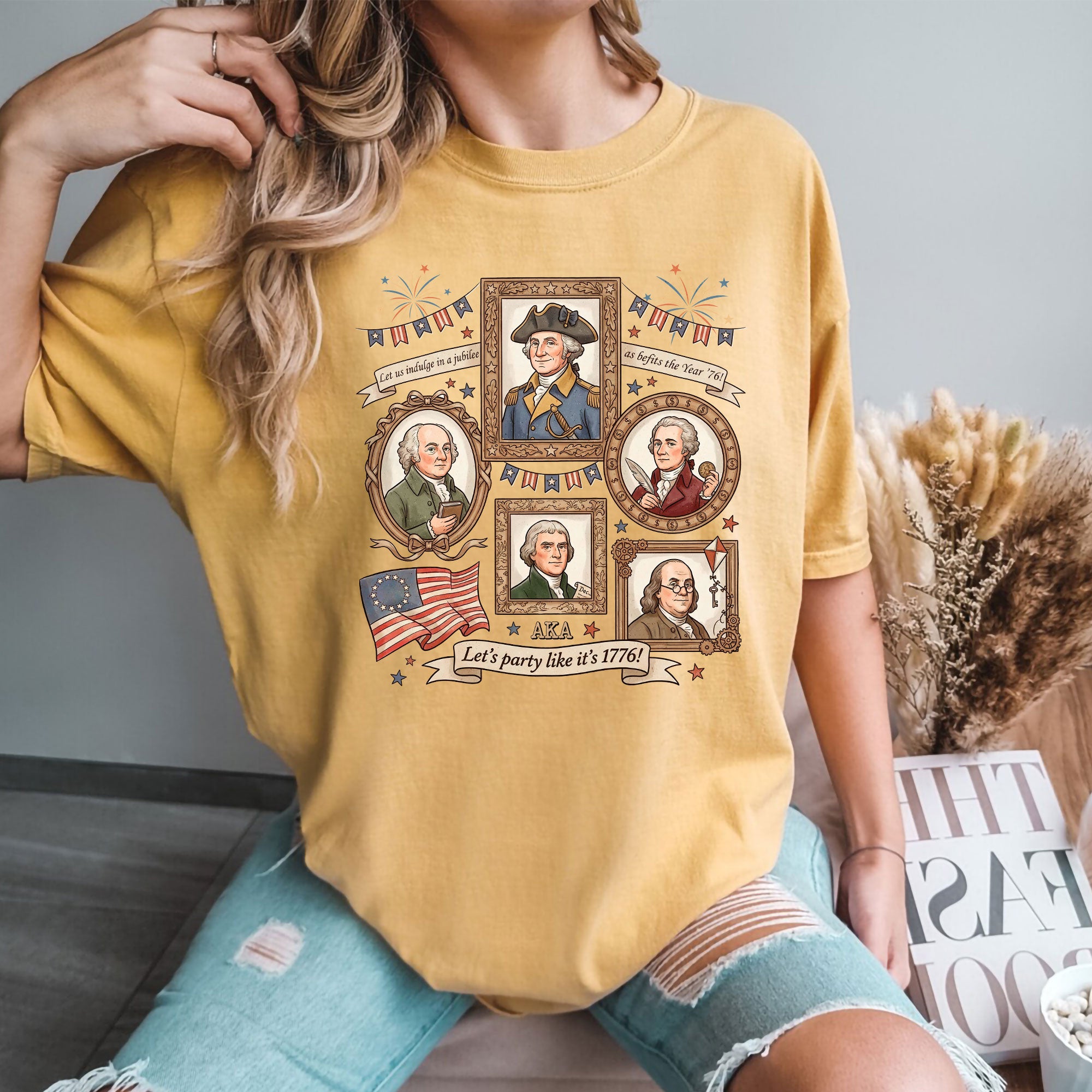 1776 Patriotic Founding Fathers Shirt Vintage USA History Let’s Party