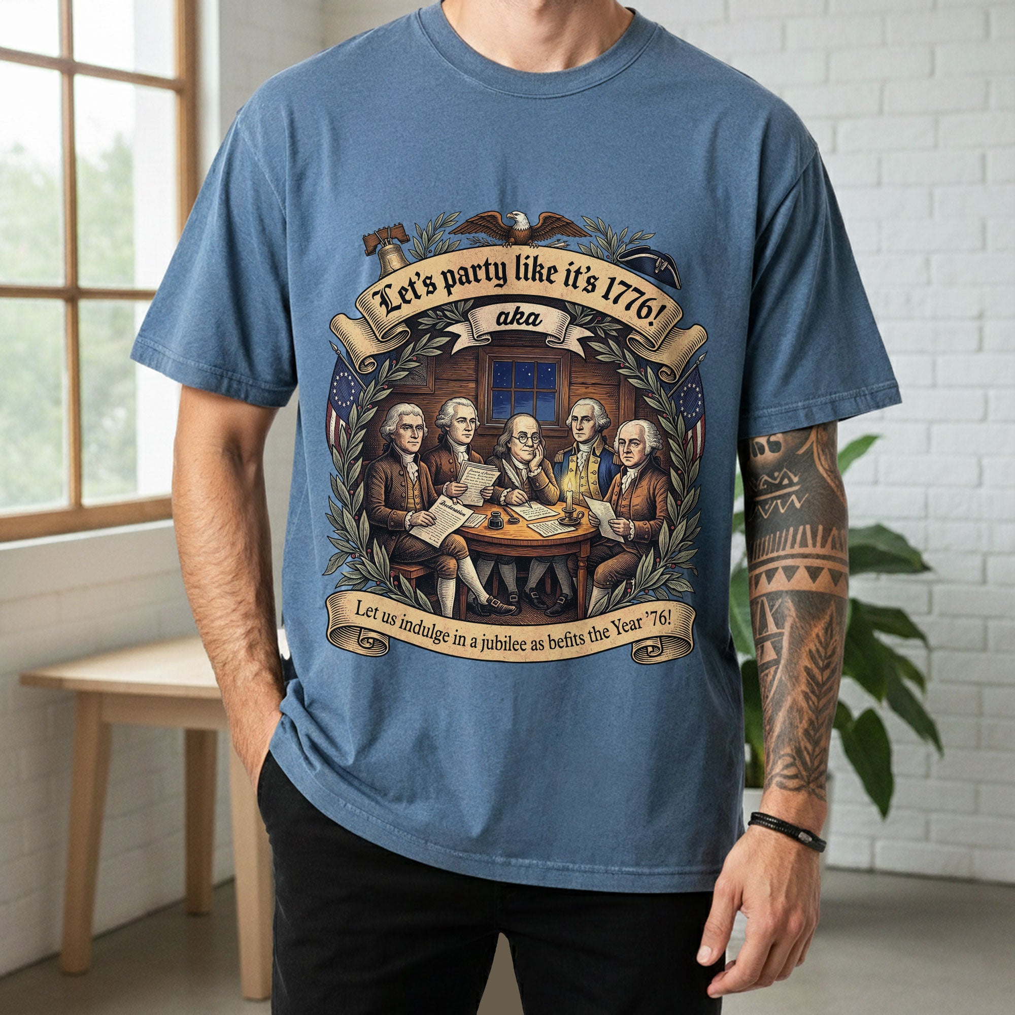 Let’s Party Like It’s 1776 Shirt Vintage Founding Fathers Patriotic USA