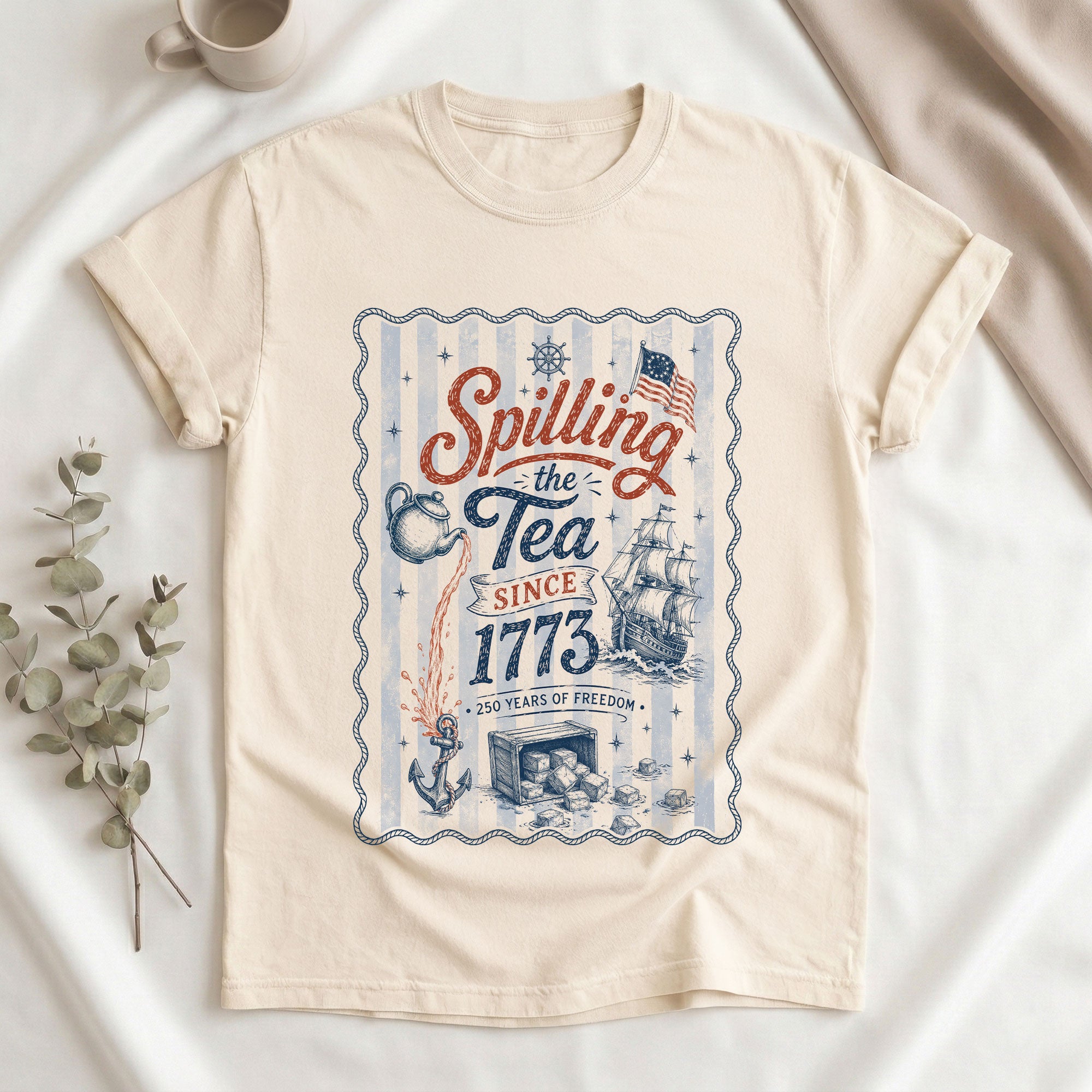 Spilling The Tea Since 1773 Shirt Vintage Boston Tea Party Tee Retro Patriotic