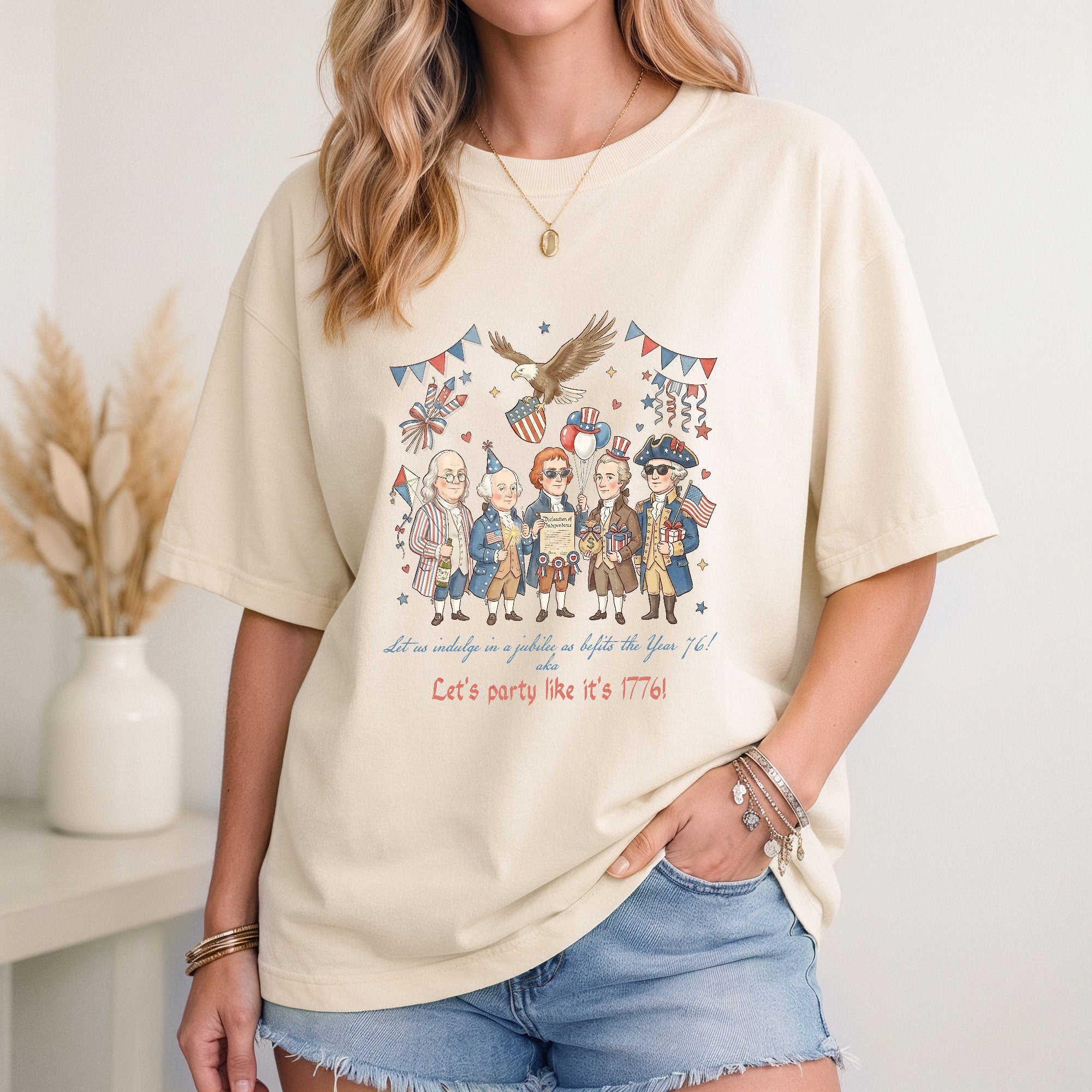 Funny Founding Fathers 1776 Party Shirt Patriotic Eagle Vintage America 250 Years