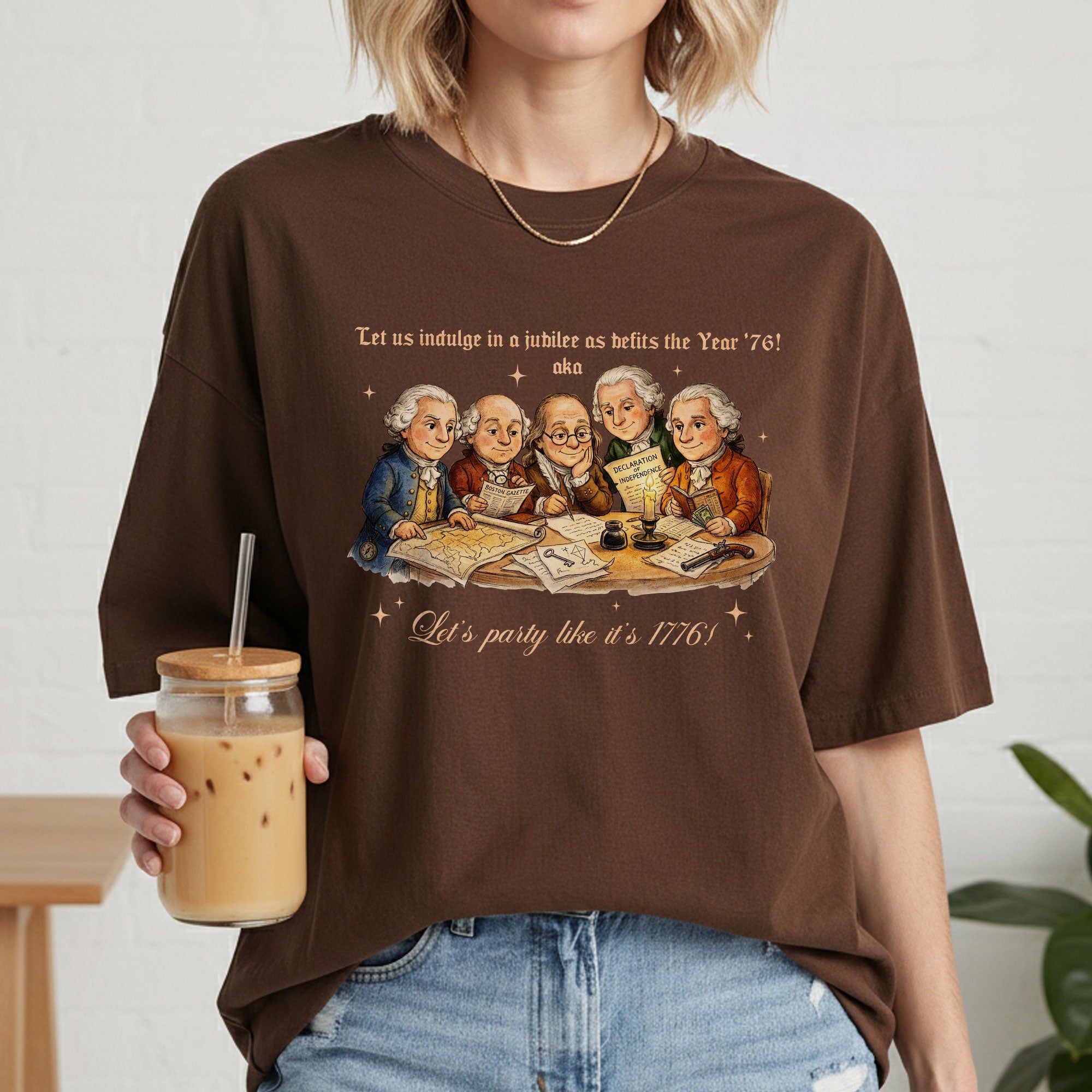 Funny Founding Fathers 1776 Vintage T-Shirt Patriotic 250th Anniversary USA