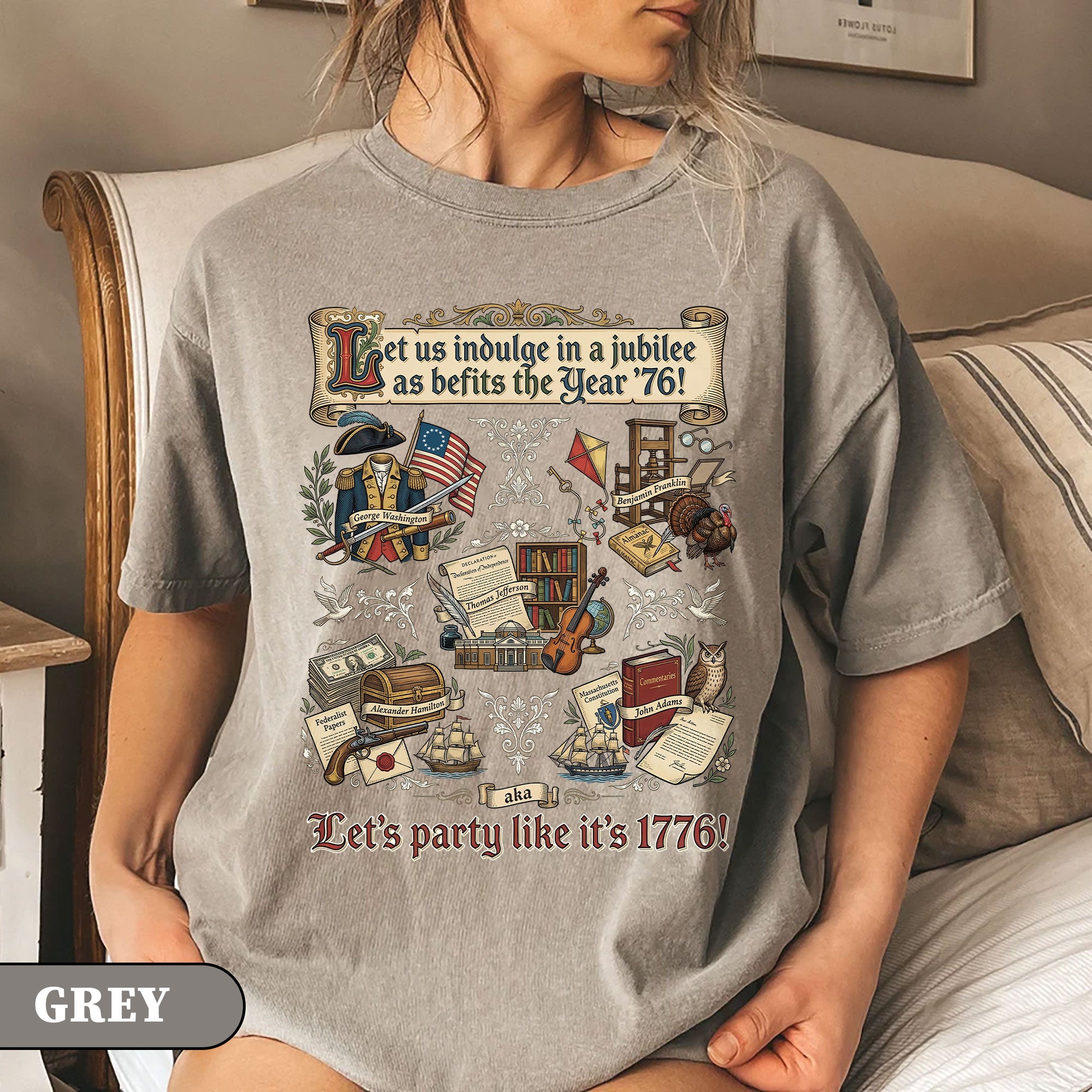 Vintage 1776 Patriotic Shirt American Heritage Collage Soft Aesthetic