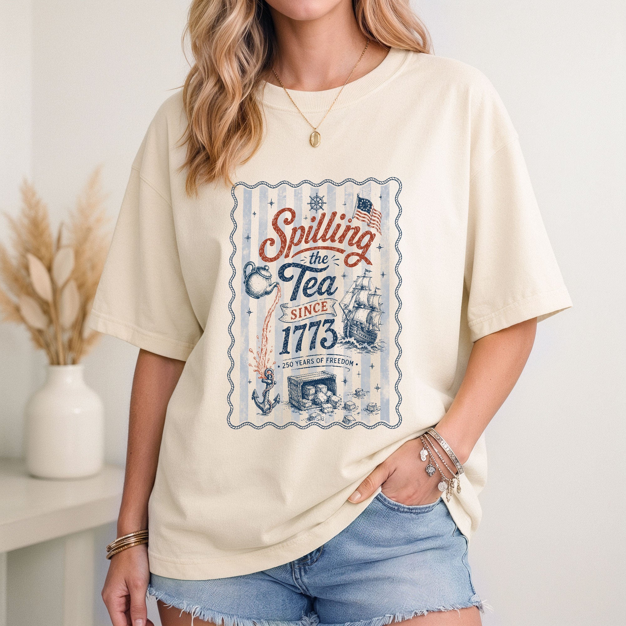 Spilling The Tea Since 1773 Shirt Vintage Boston Tea Party Tee Retro Patriotic