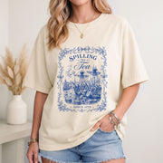 Spilling The Tea Since 1773 Shirt Vintage Blue Floral Tee Classic Boston Tea Party Top