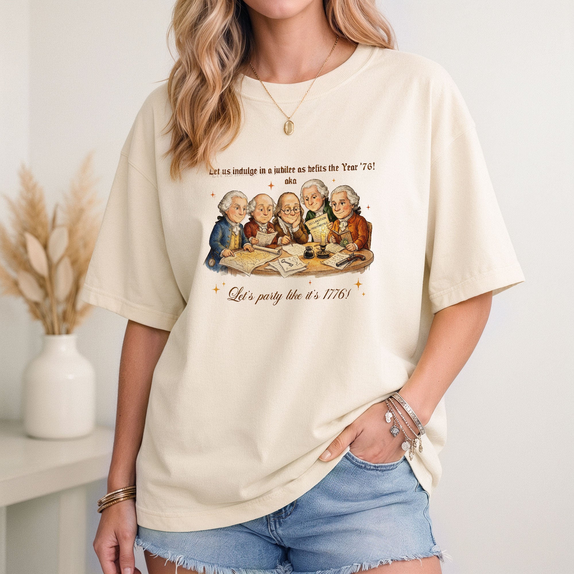 Funny Founding Fathers 1776 Vintage T-Shirt Patriotic 250th Anniversary USA