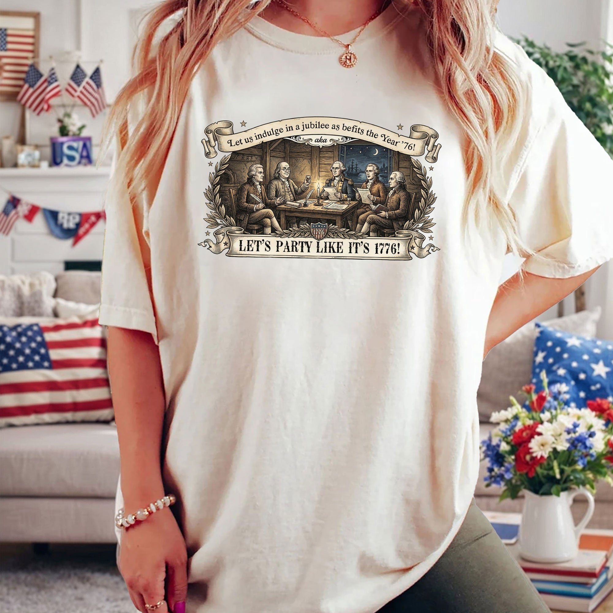 Patriotic Founding Fathers Shirt 1776 Vintage American History Party