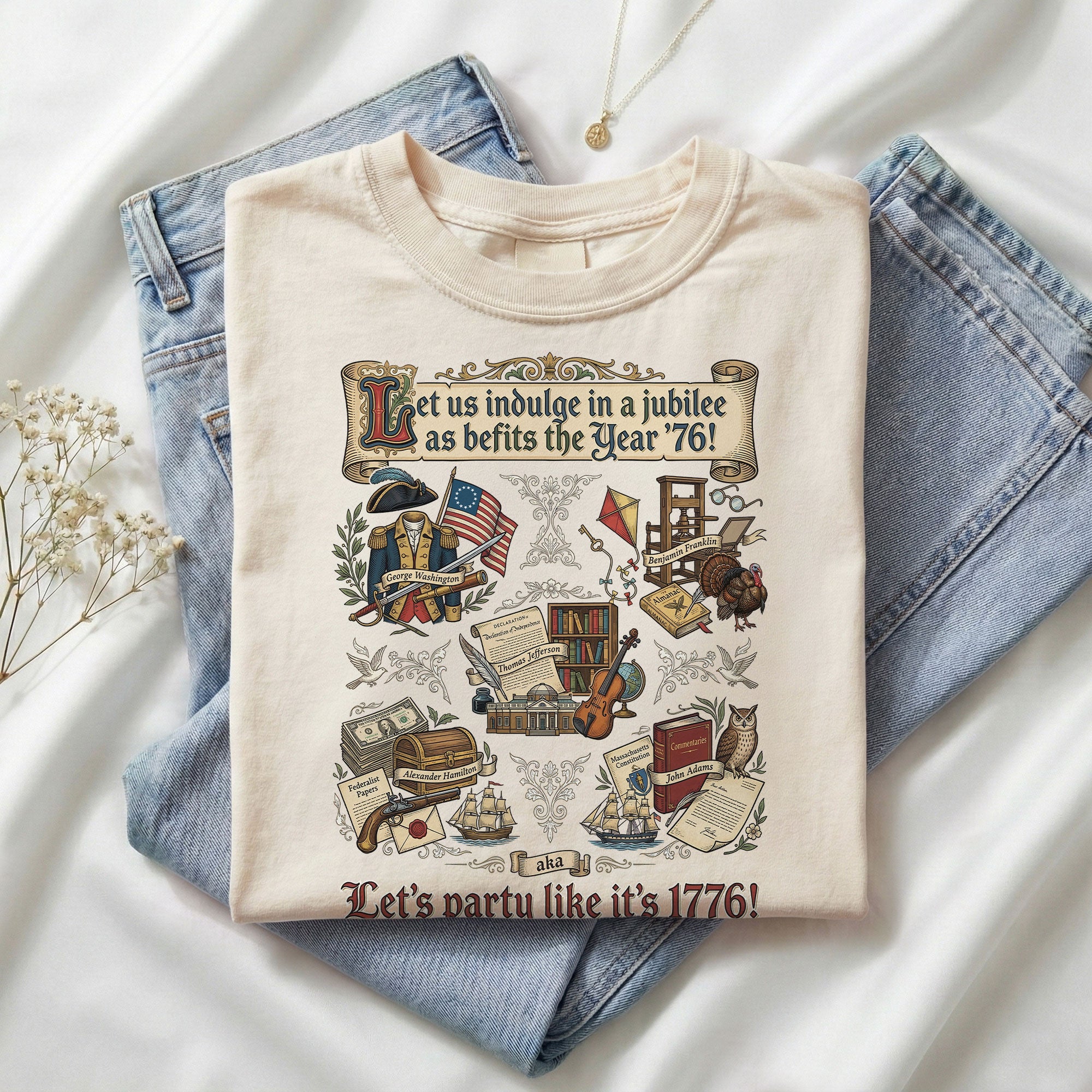 Vintage 1776 Patriotic Shirt American Heritage Collage Soft Aesthetic